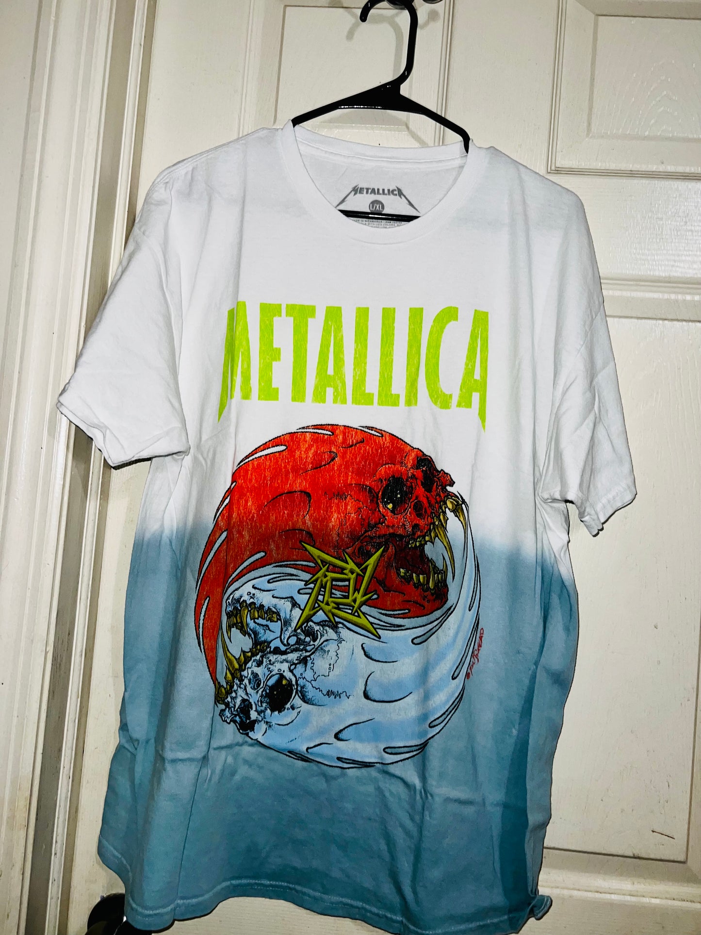 Metallica Tie Die Oversized Distressed Tee