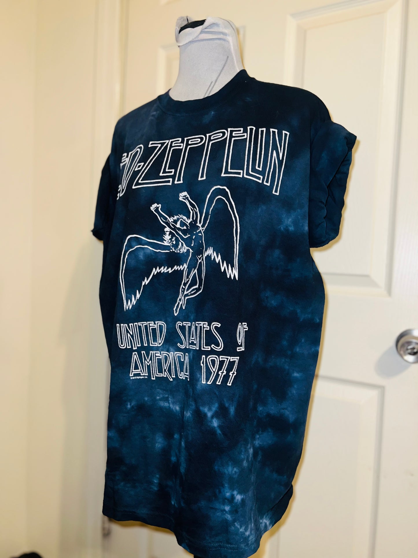 Led Zeppelin Tie Dye Oversized Distressed Tee