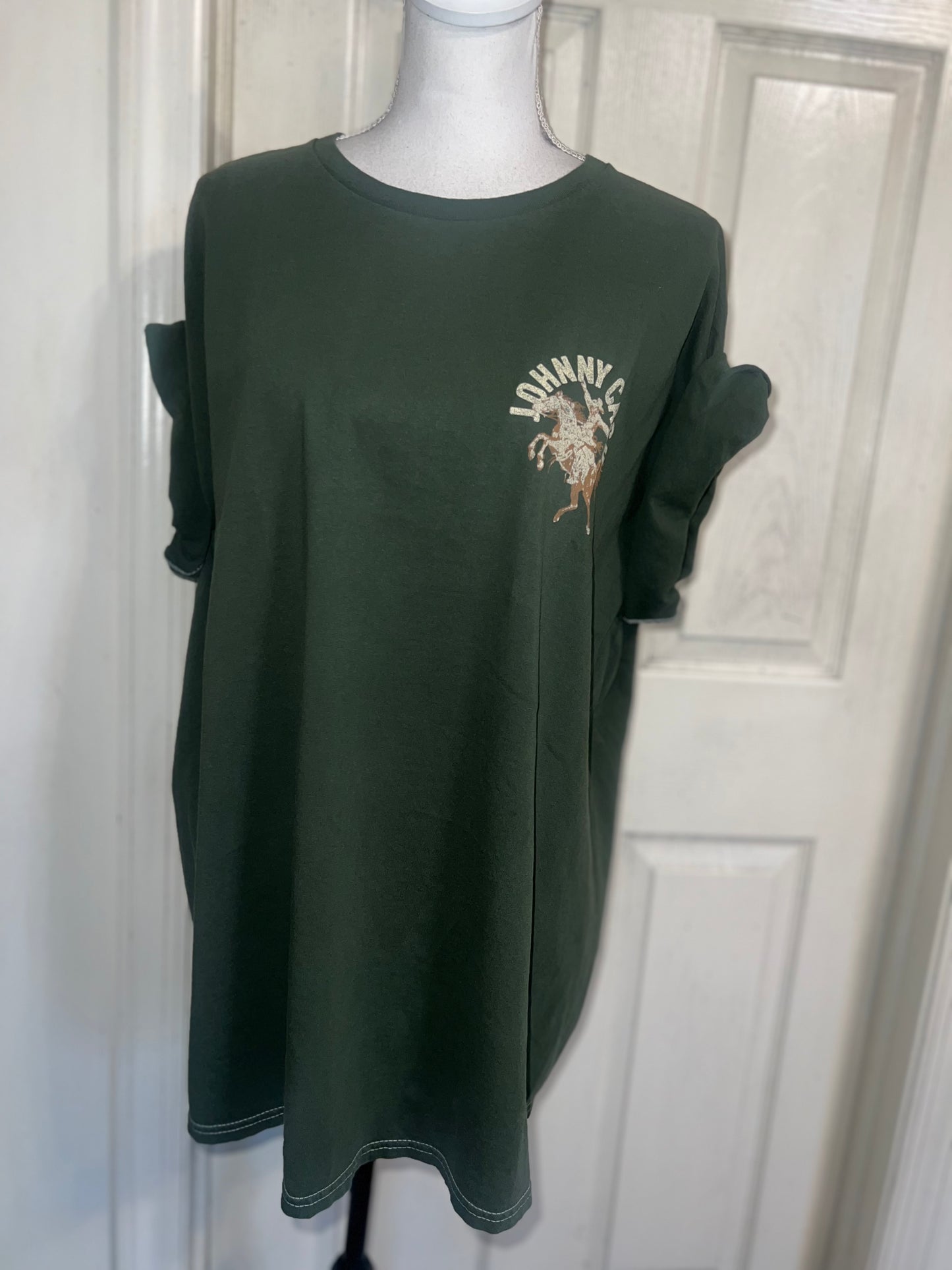 Johnny Cash Double Sided Oversized Diatressed Tee