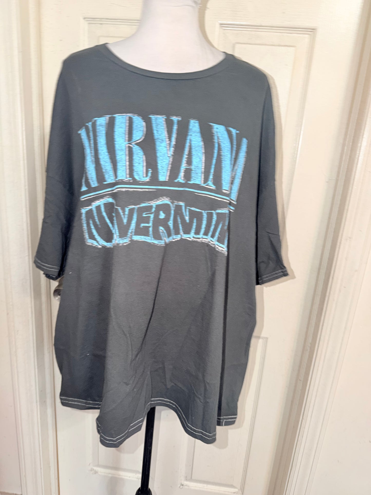 Nirvana Double Sided Oversized Distressed Tee