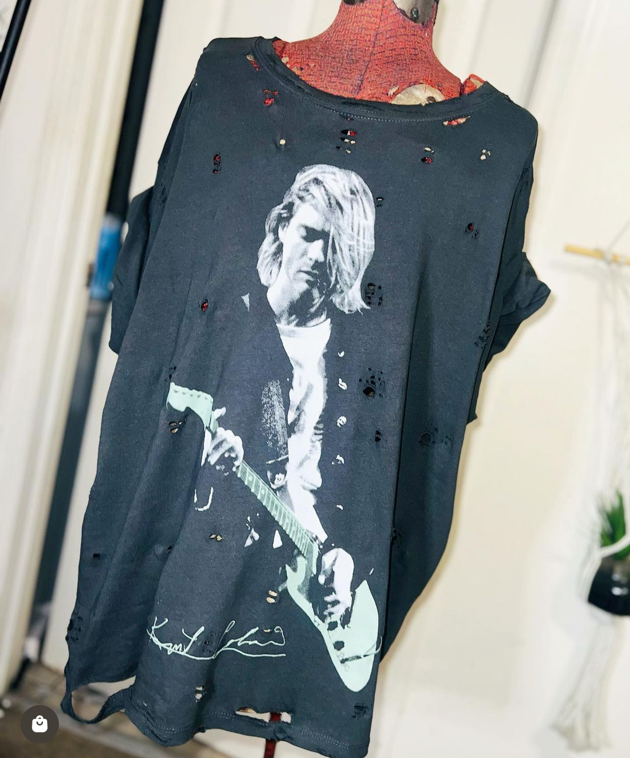 Kurt Cobain Oversized Distressed Tee