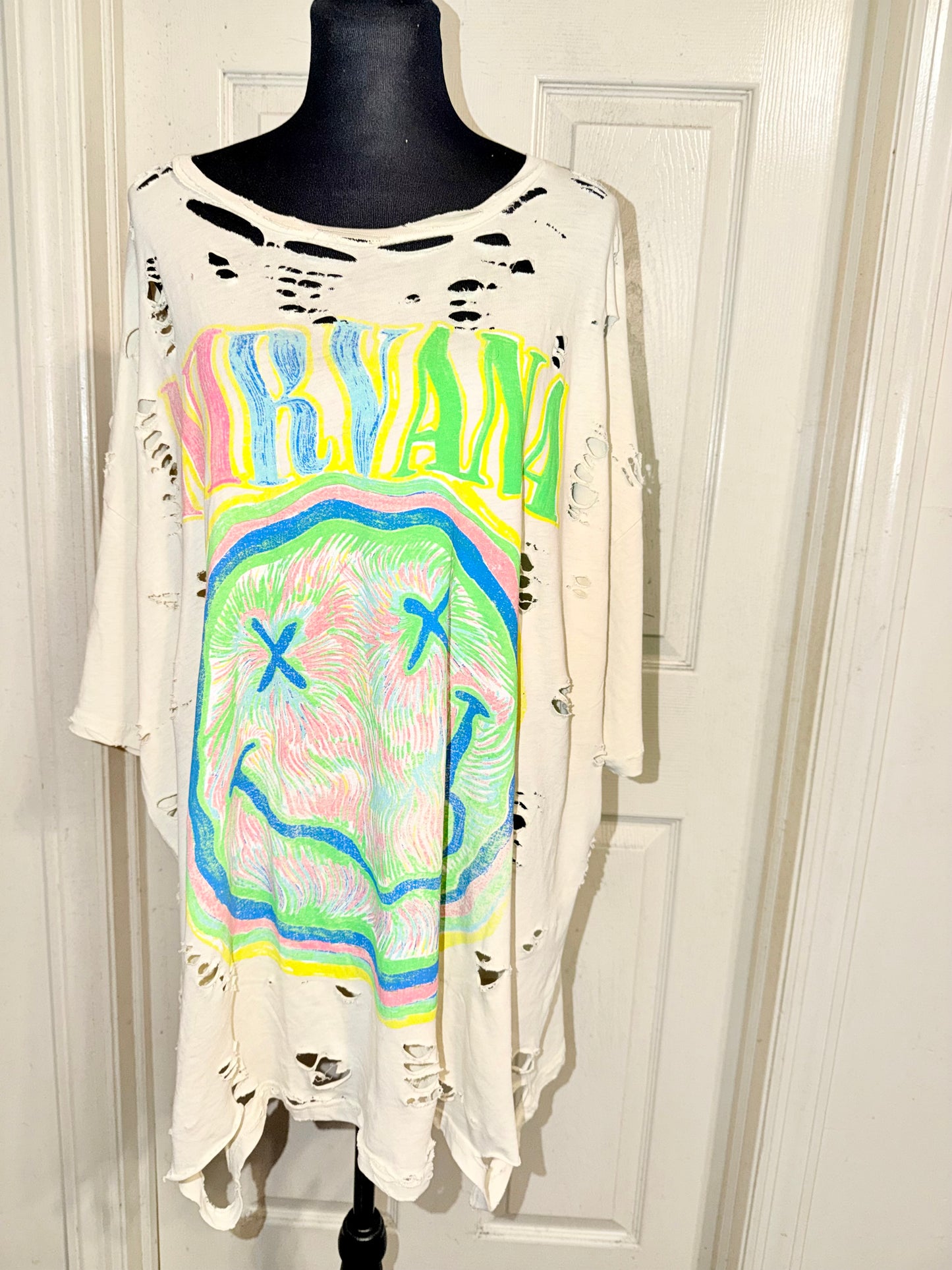 Nirvana Oversized Distressed Tee