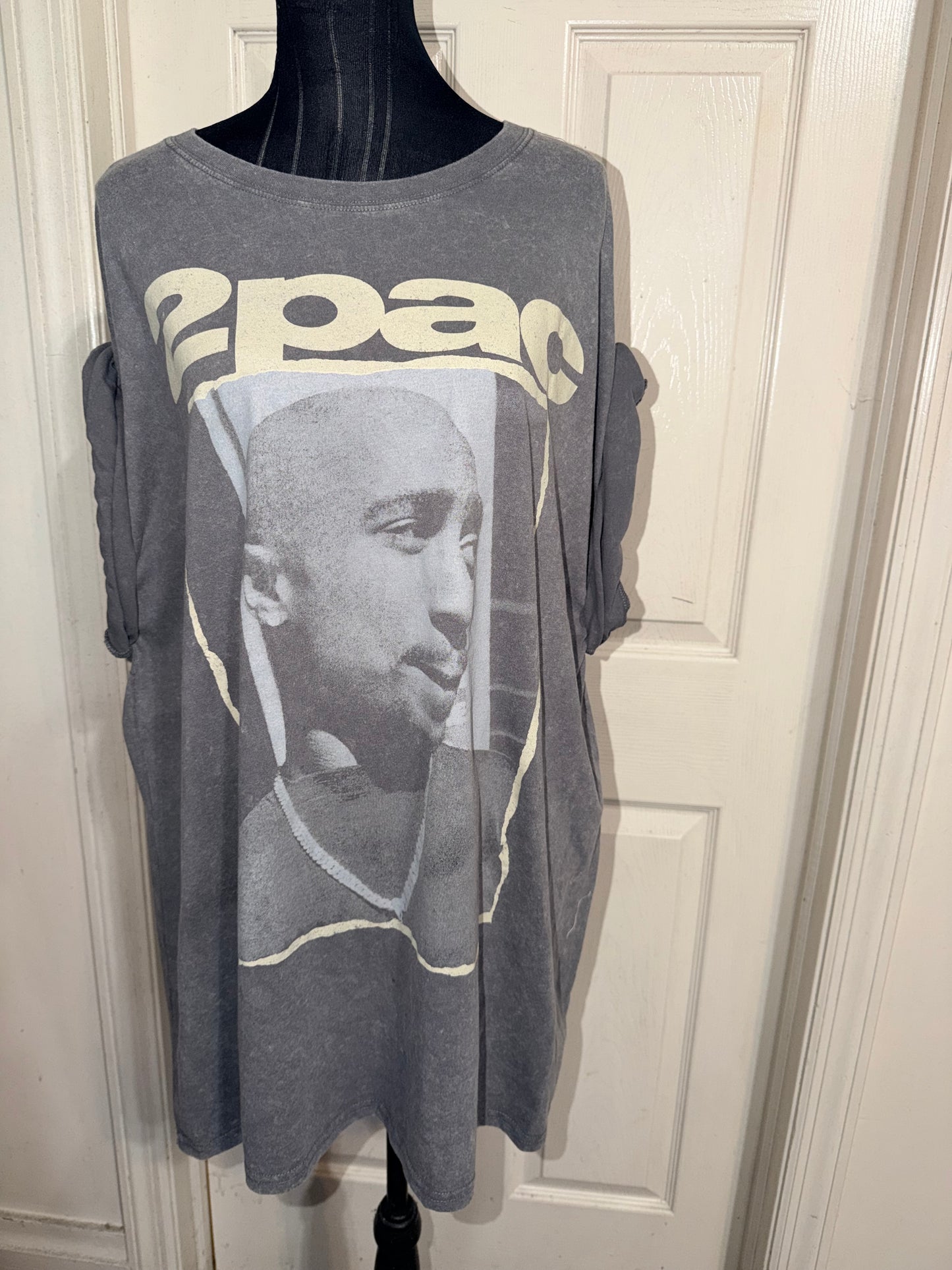 Tupac Double Sided Oversized Distressed Tee