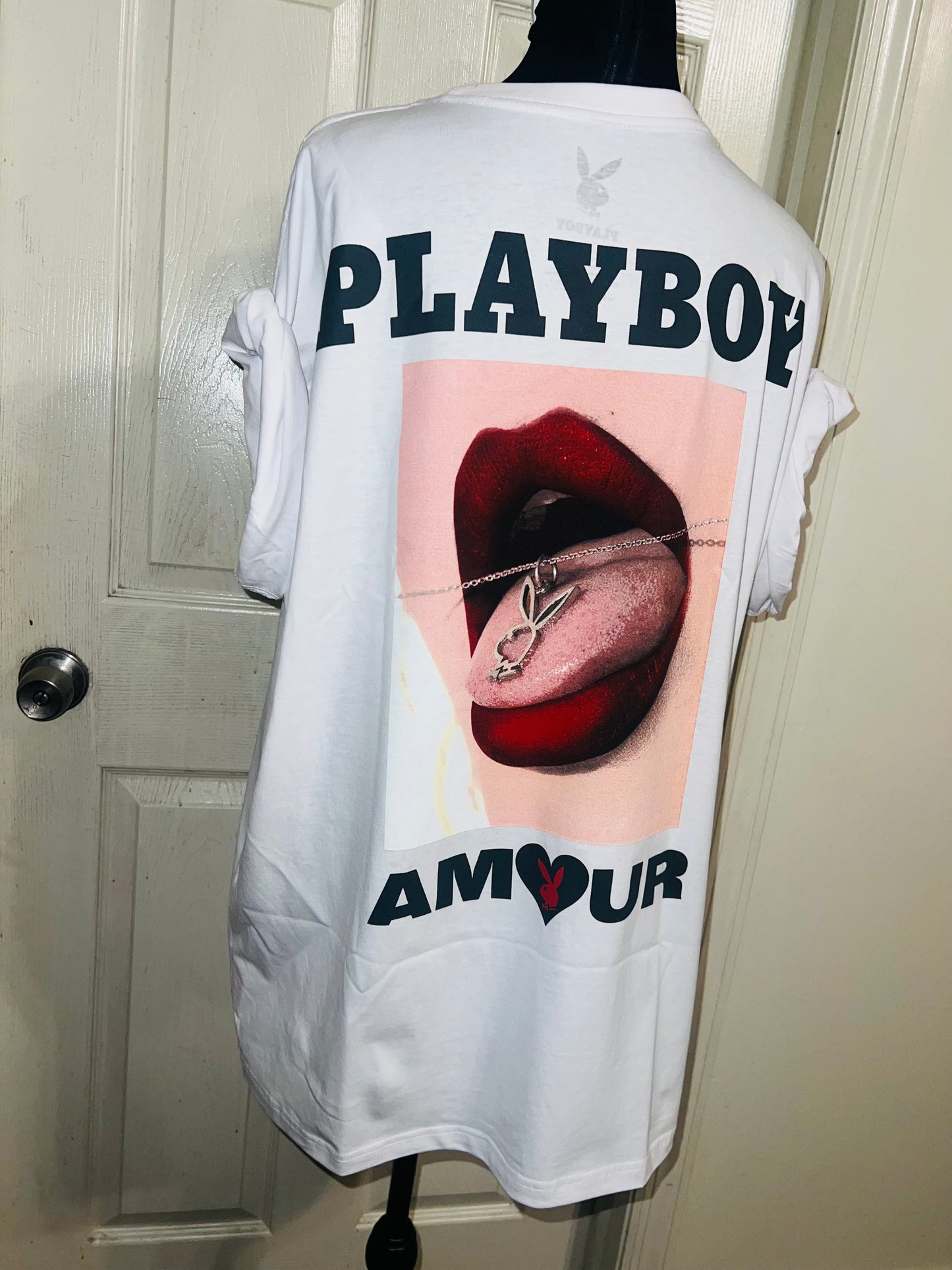 Playboy Double Sided Oversized Distressed Tee