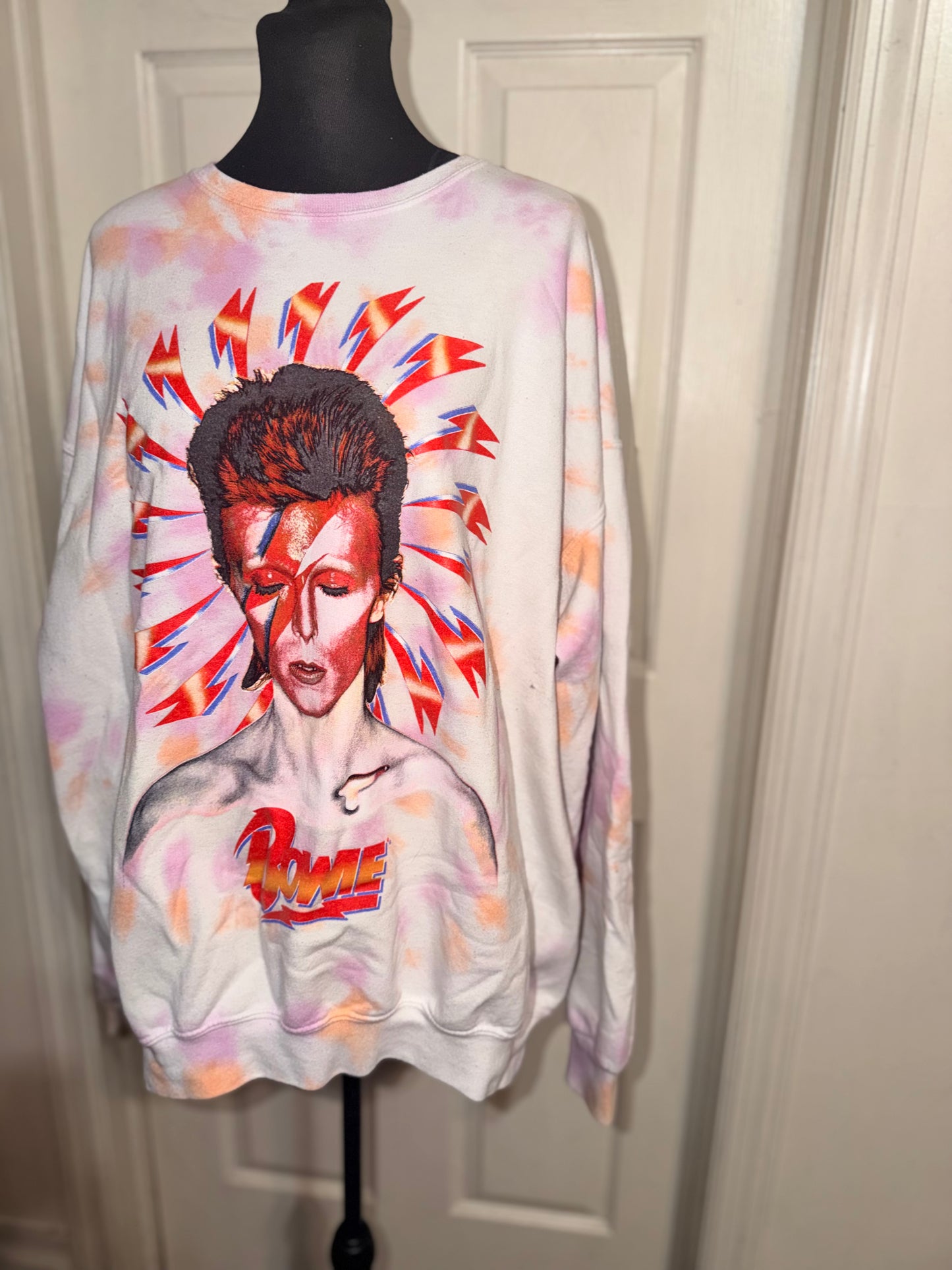 David Bowie Oversized Distressed Sweatshirt