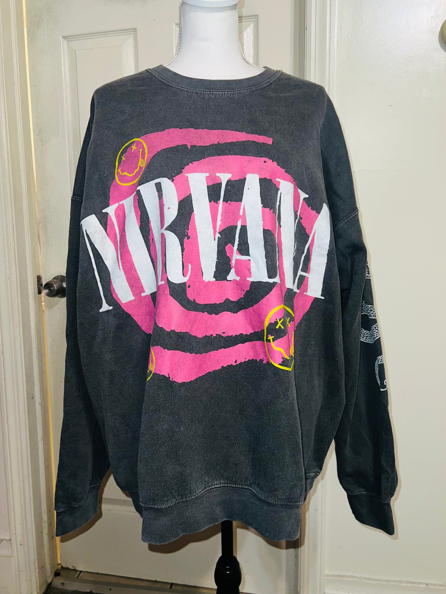 Nirvana Double Sides Oversized Distressed Sweatshirt