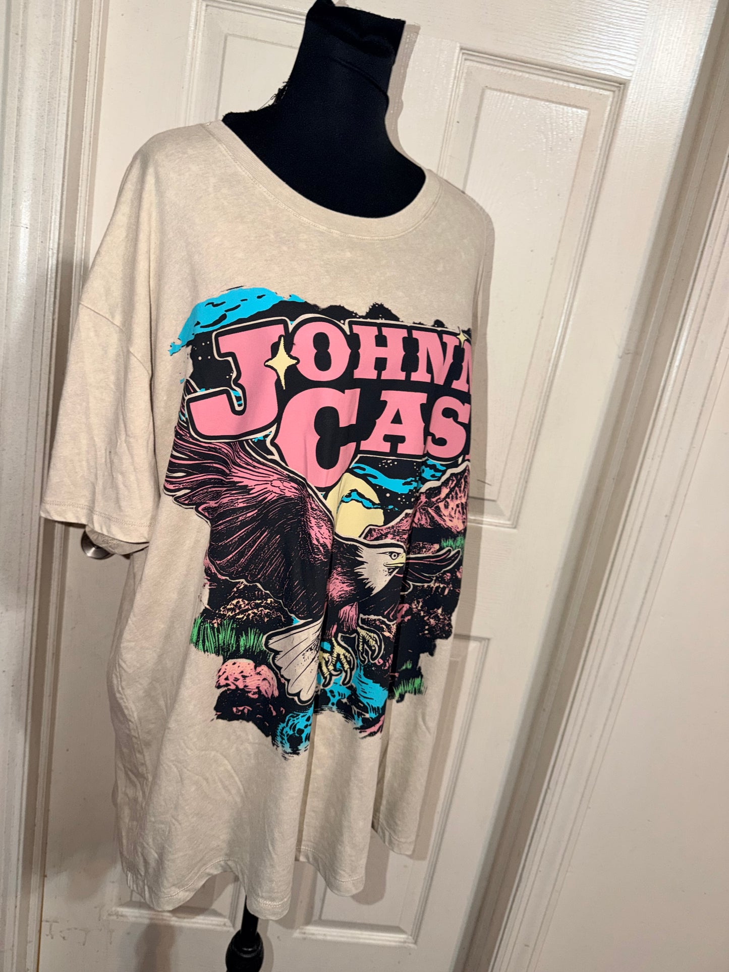 Johnny Cash Double Sided Oversized Distressed Tee