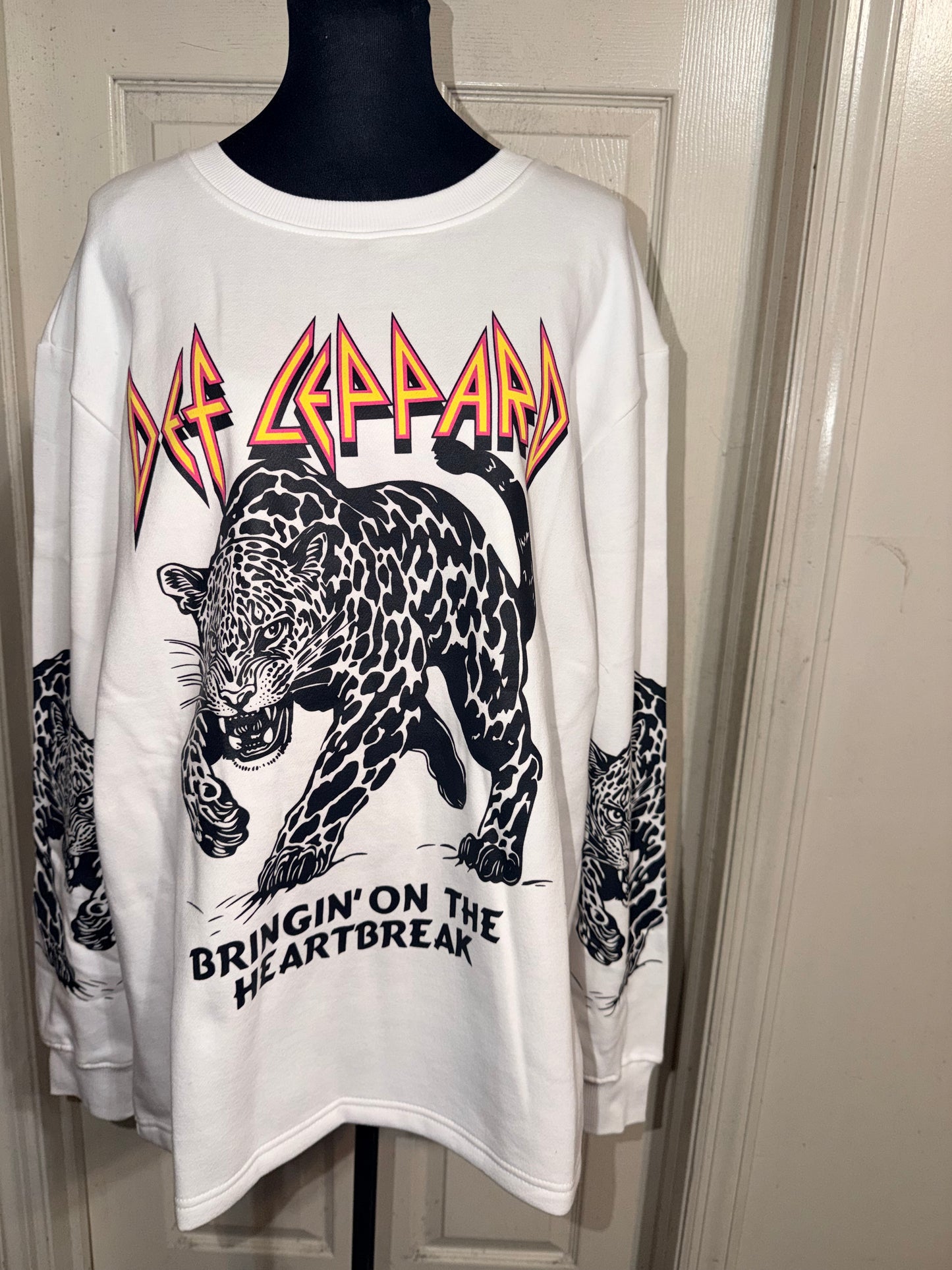 Def Leppard Oversized Distressed Sweatshirt