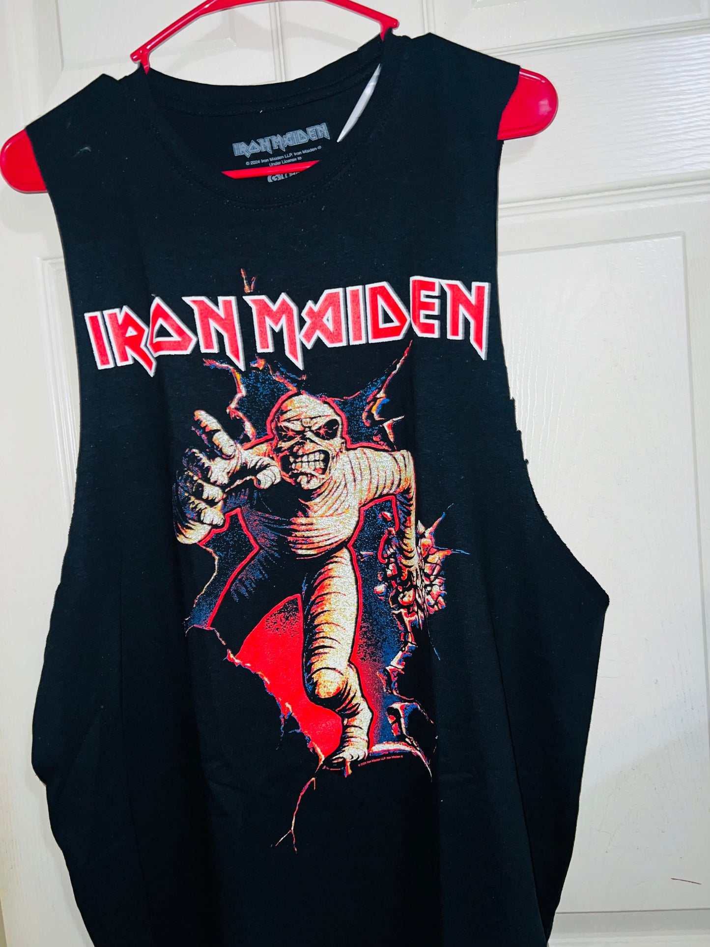 Iron Maiden Oversized Distressed Muscle Tee