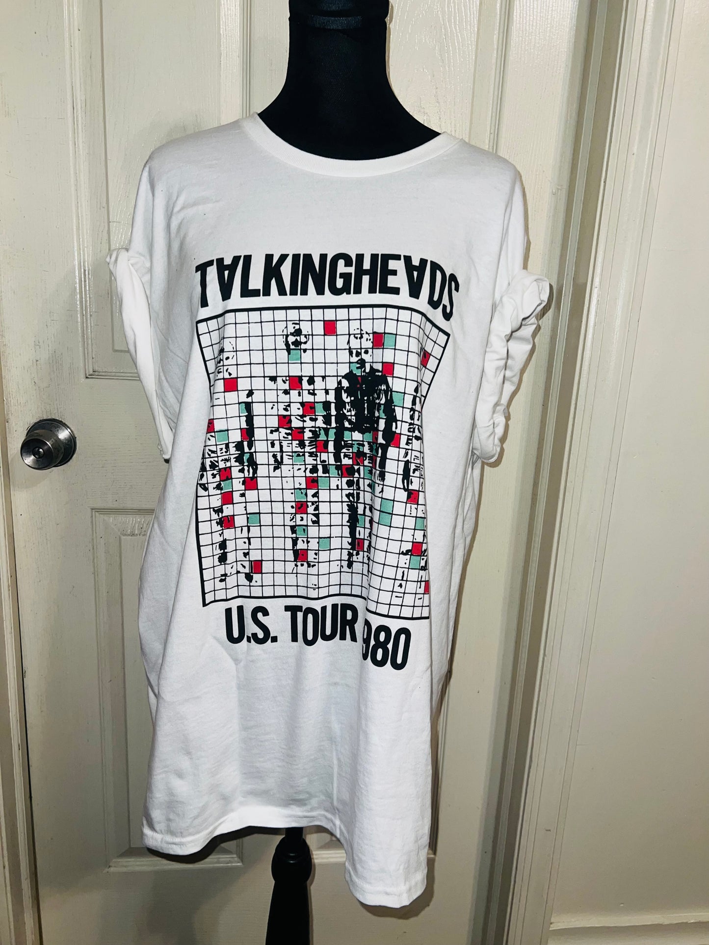 Talking Heads Double Sided Oversized Distressed Tee