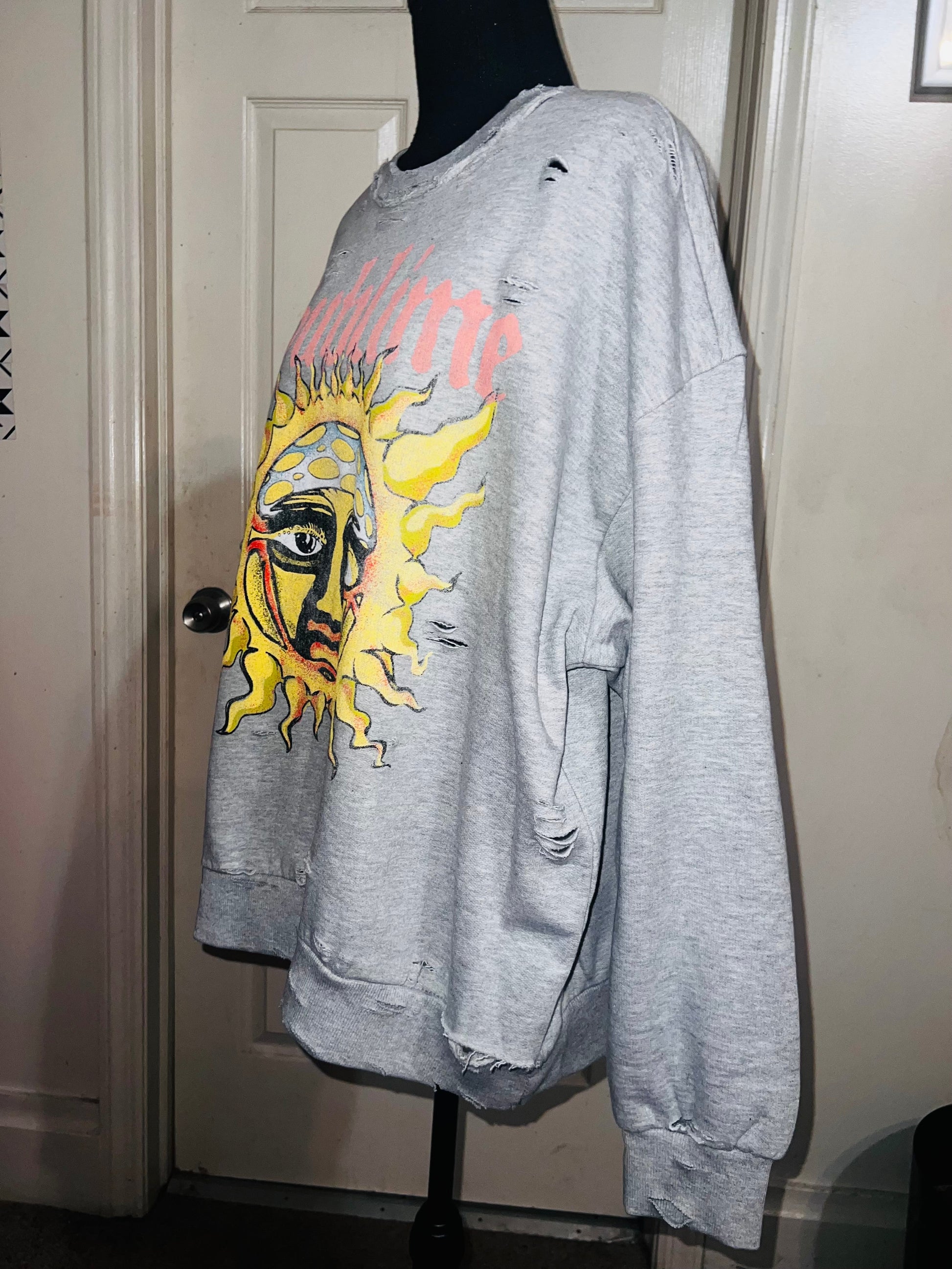 Grey Sublime Sun Oversized Crew Neck Sweatshirt Sublime Sweatshirt