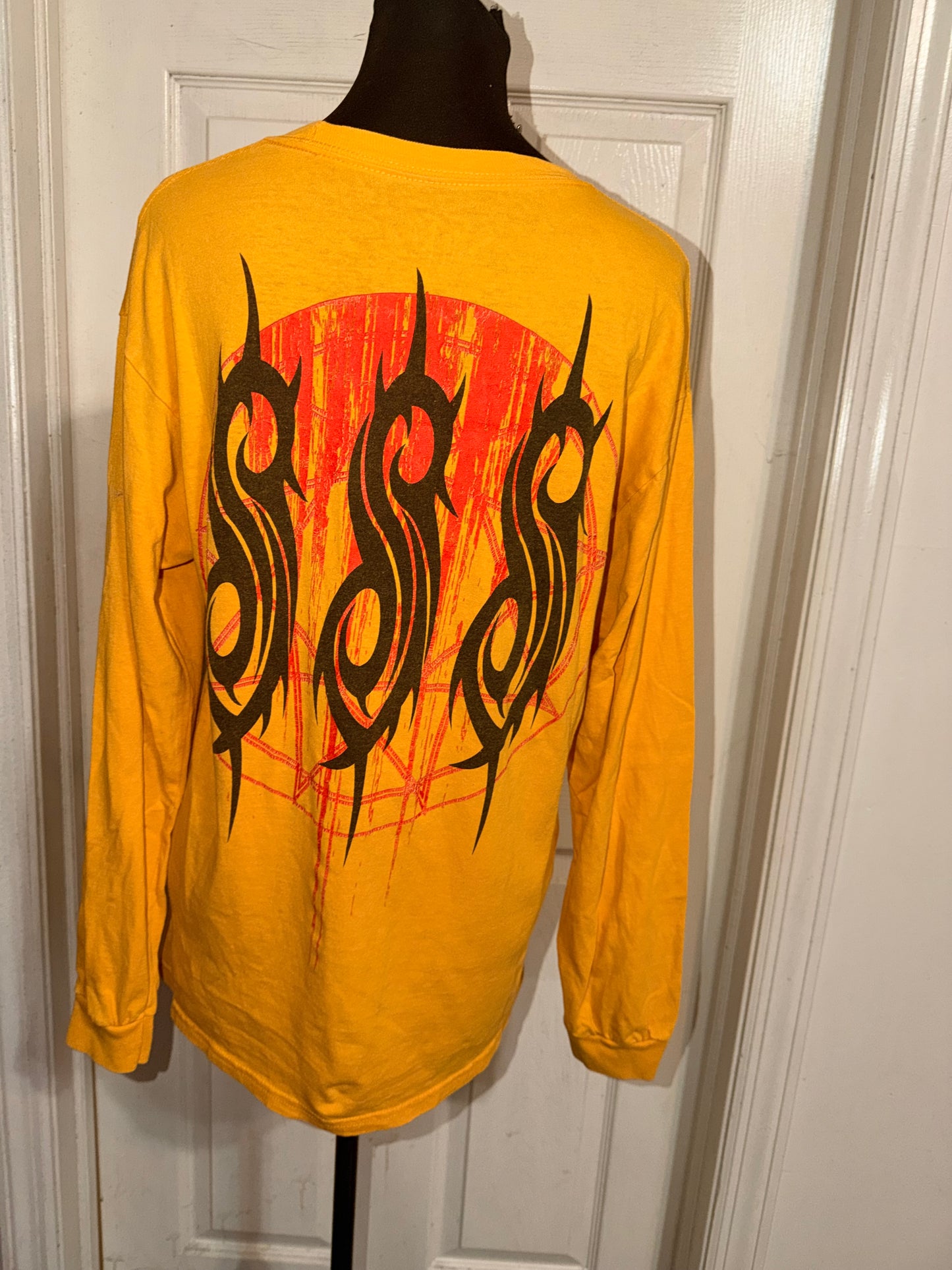 Slipknot Double Sided Vintage Oversized Distressed Long Sleeve Tee