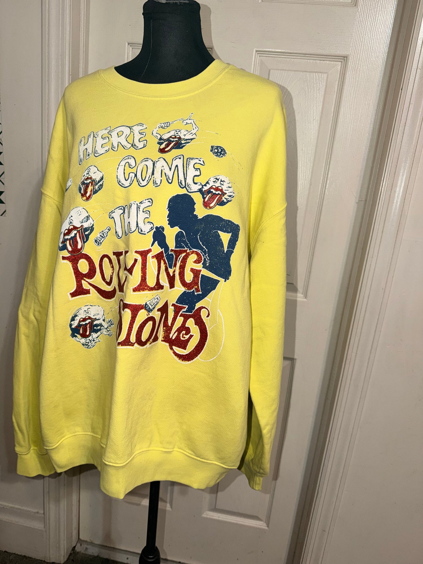 The Rolling Stones Oversized Distressed Sweatshirt