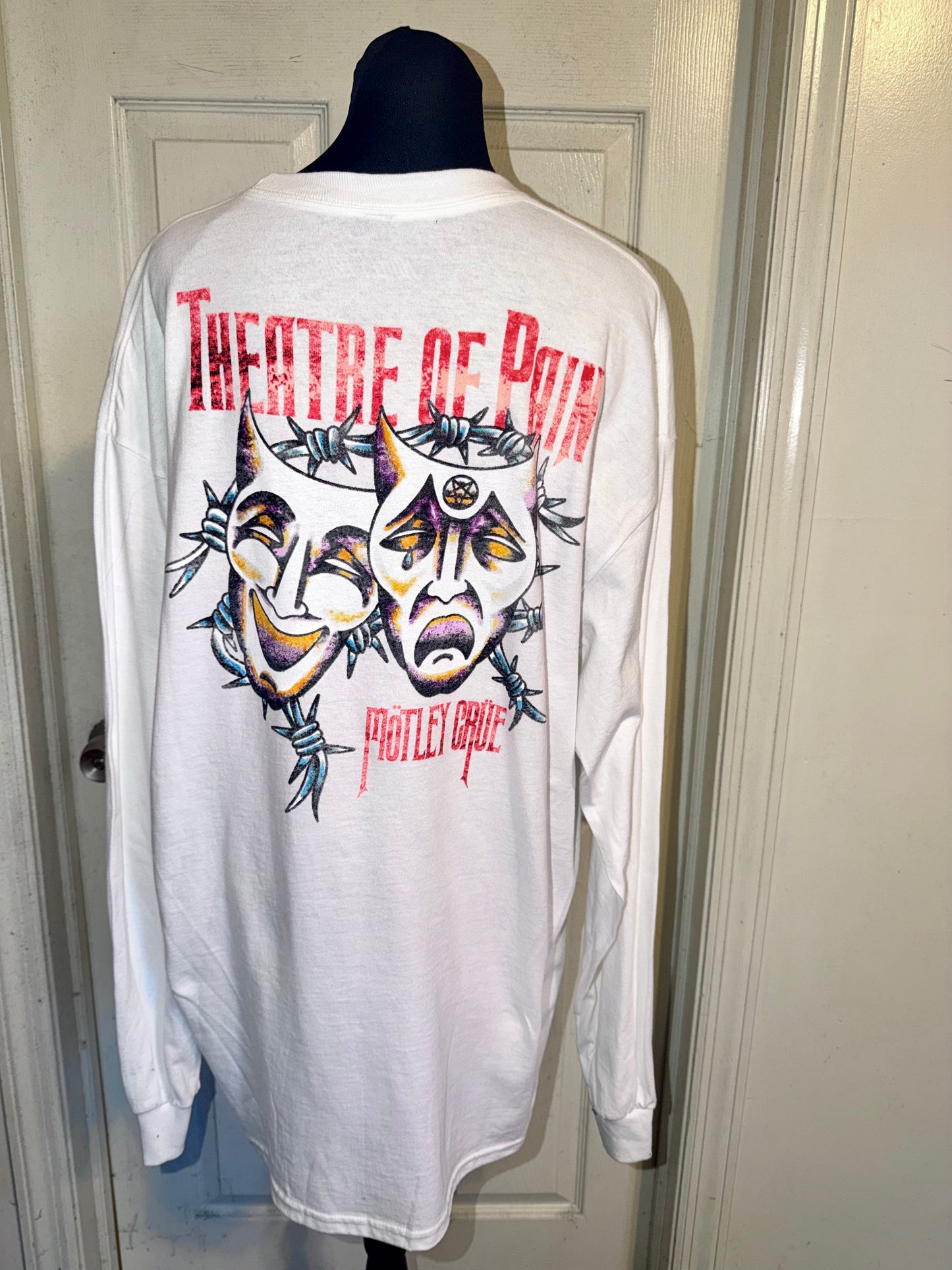Motley Crue Double Sided Oversized Distressed Long Sleeve Tee