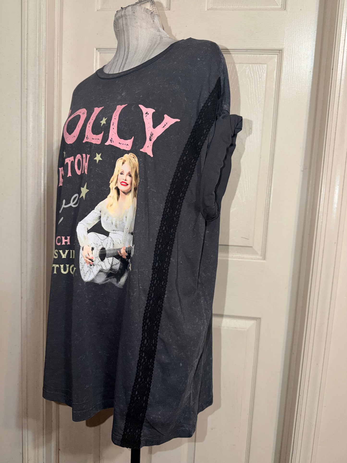 Dolly Parton Double Sided Oversized Distressed Tee