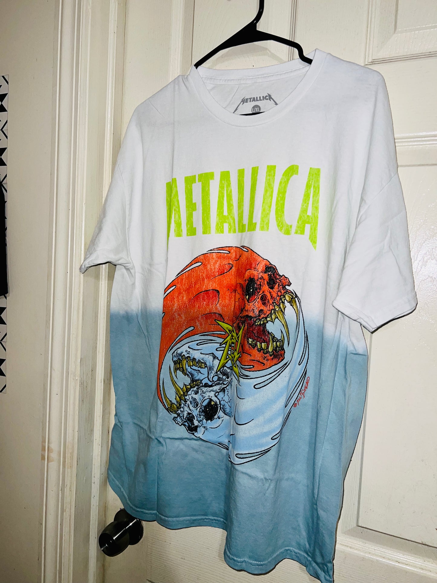 Metallica Tie Die Oversized Distressed Tee