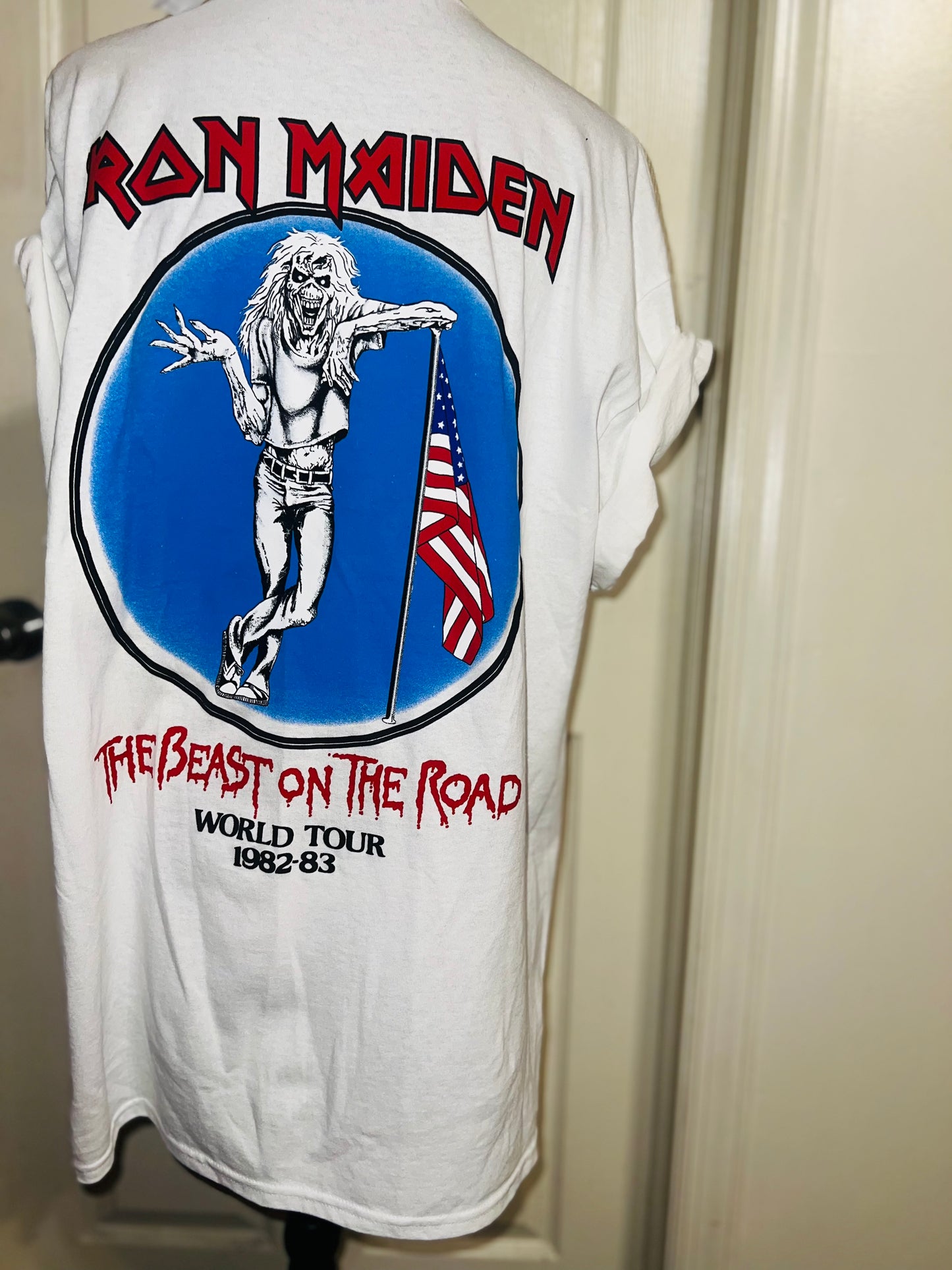 Iron Maiden Double Sided Oversized Distressed Tee