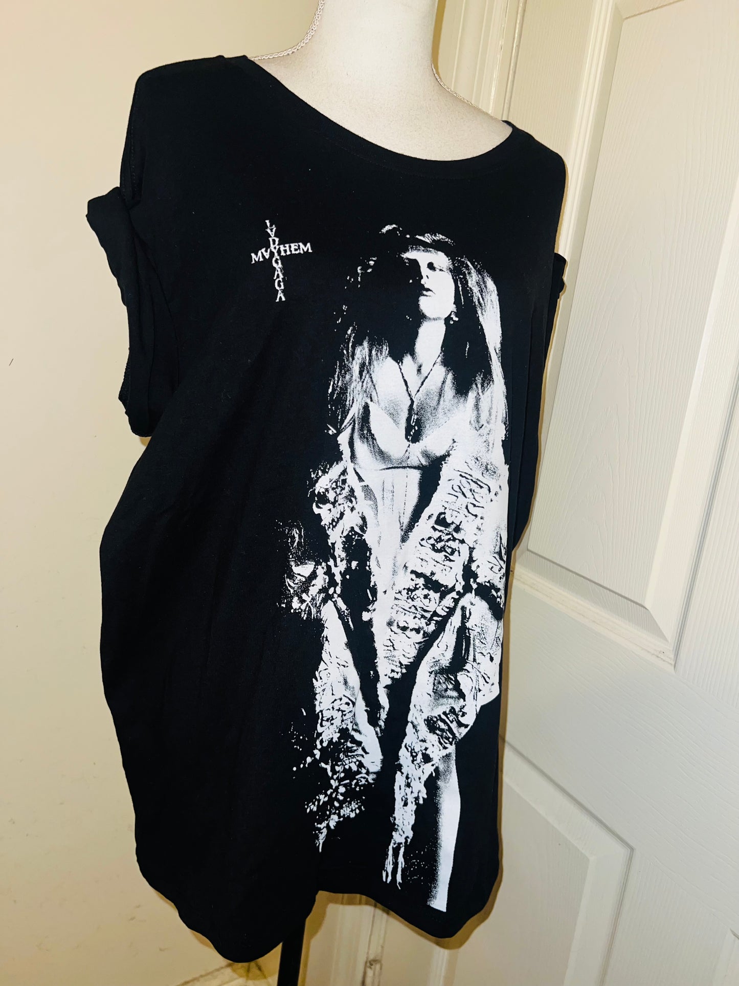 Lady Gaga Oversized Distressed Tee