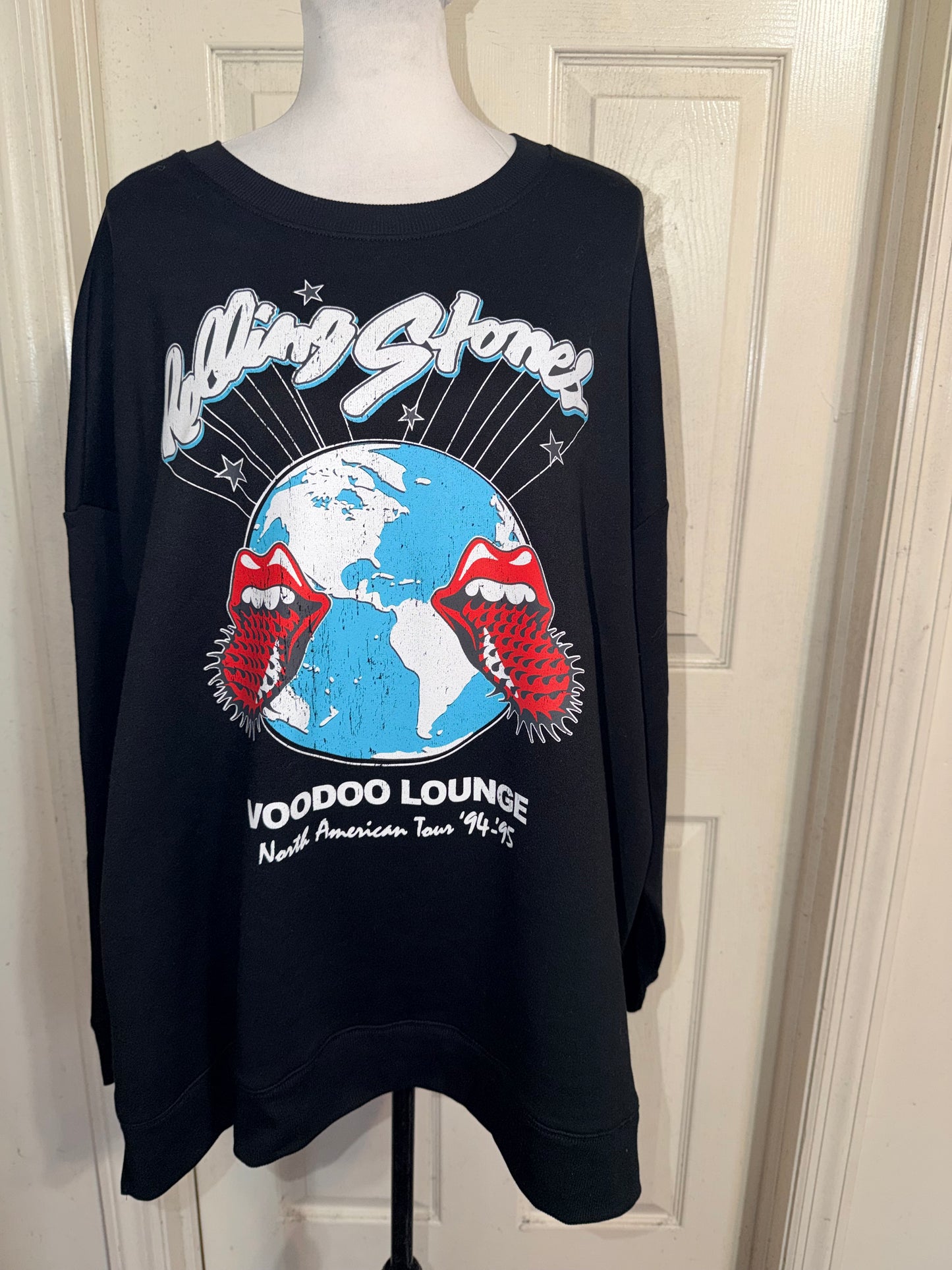 The Rolling Stones Double Sided Oversized Distressed Sweatshirt