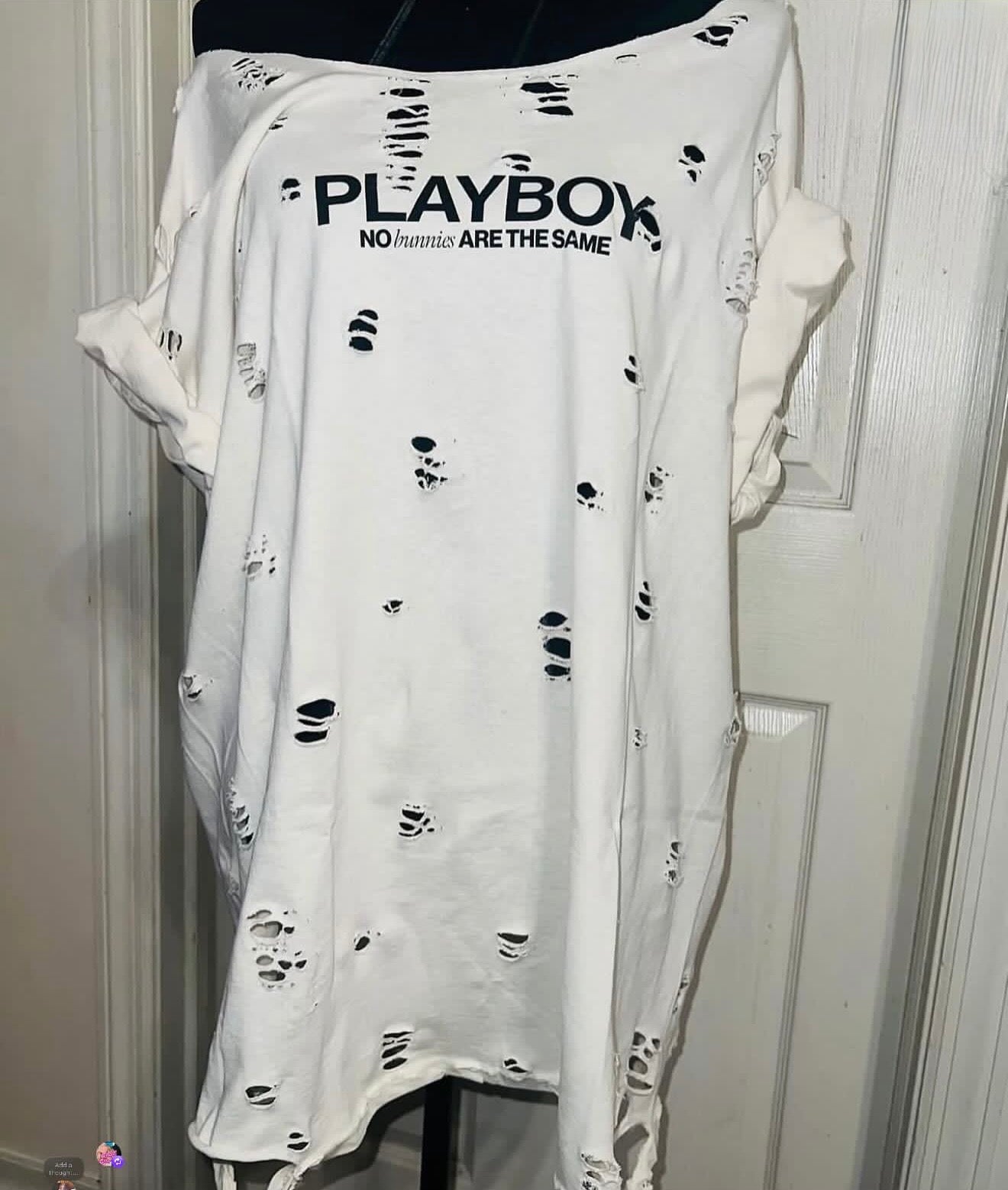 Playboy Double Sided Oversized Distressed Tee