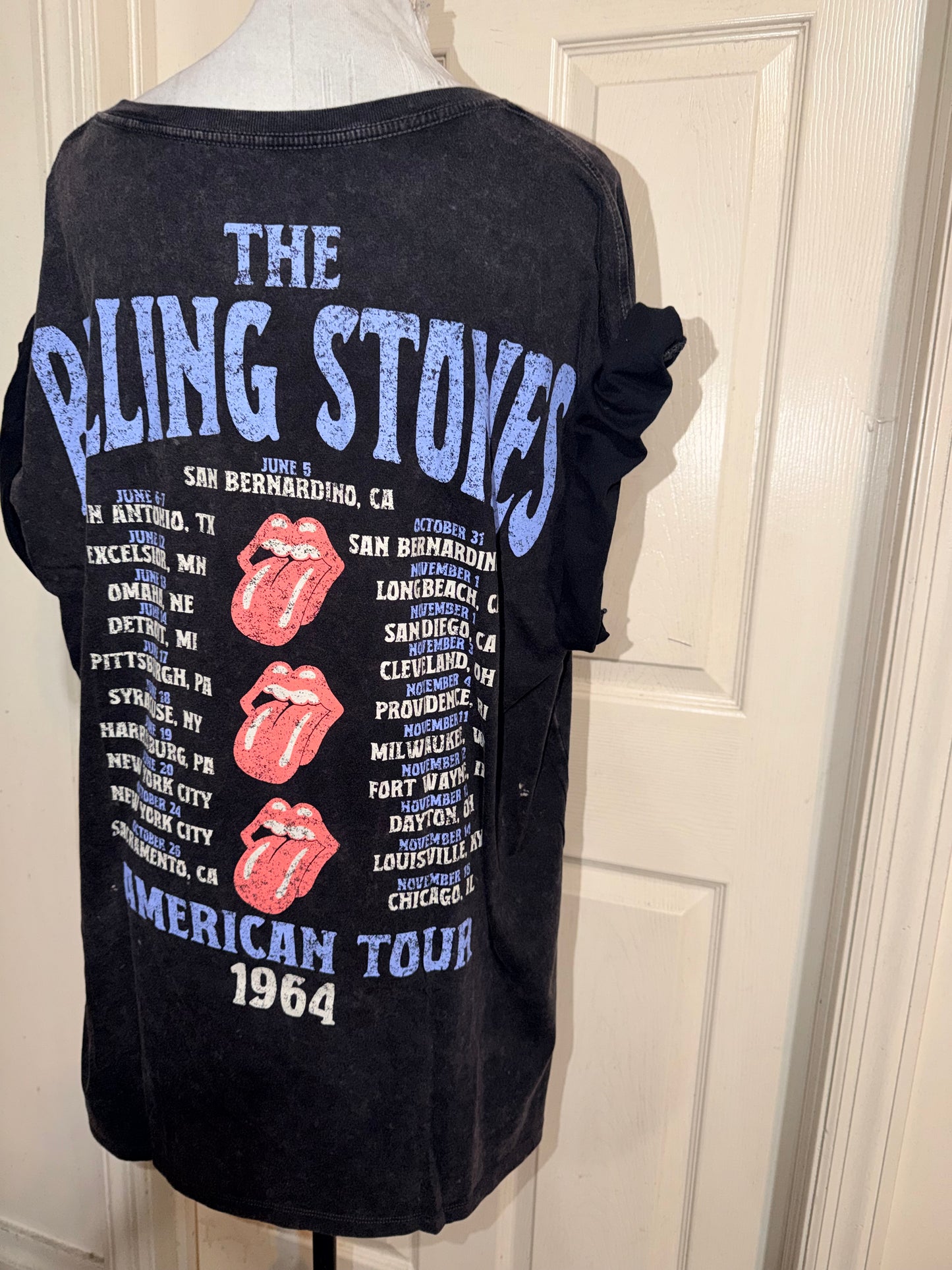 The Rolling Stones Double Sided Oversized Distressed Tee