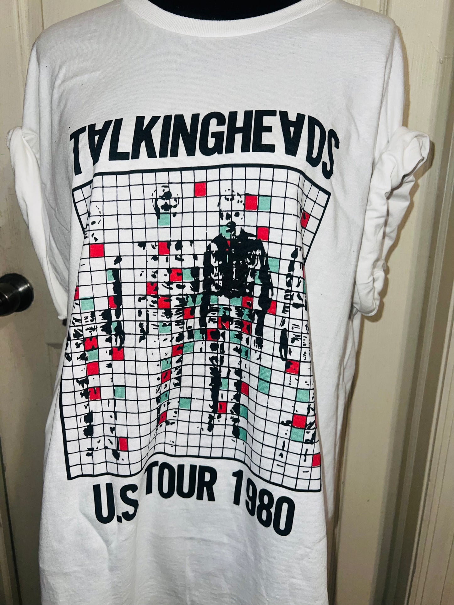 Talking Heads Double Sided Oversized Distressed Tee