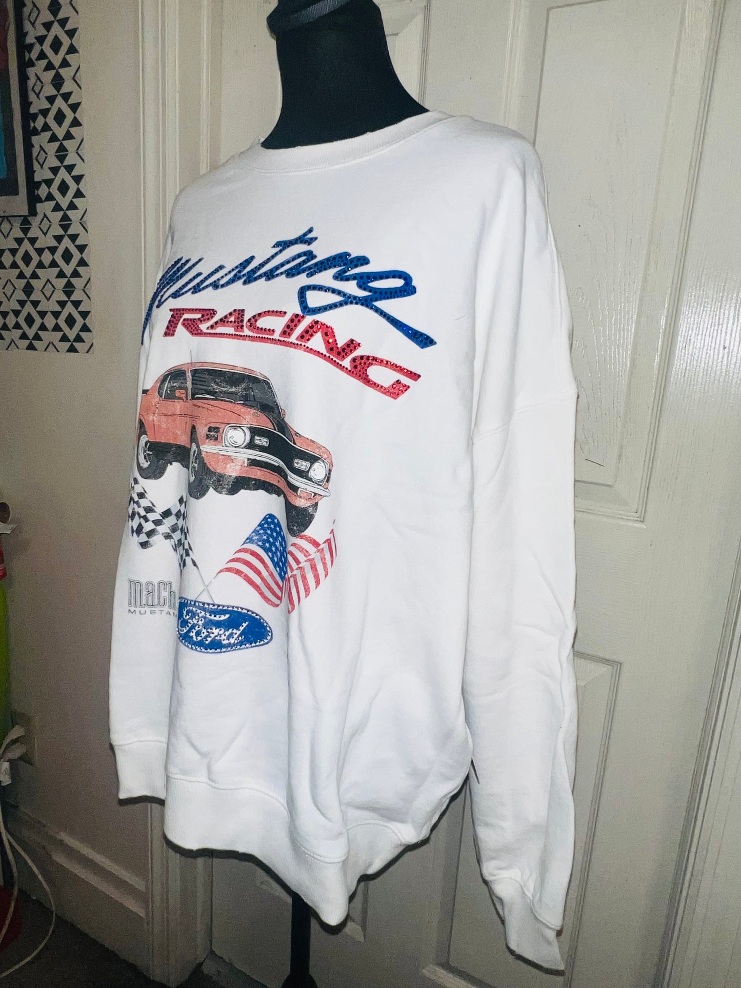 Ford Mustang Oversized Distressed Sweatshirt