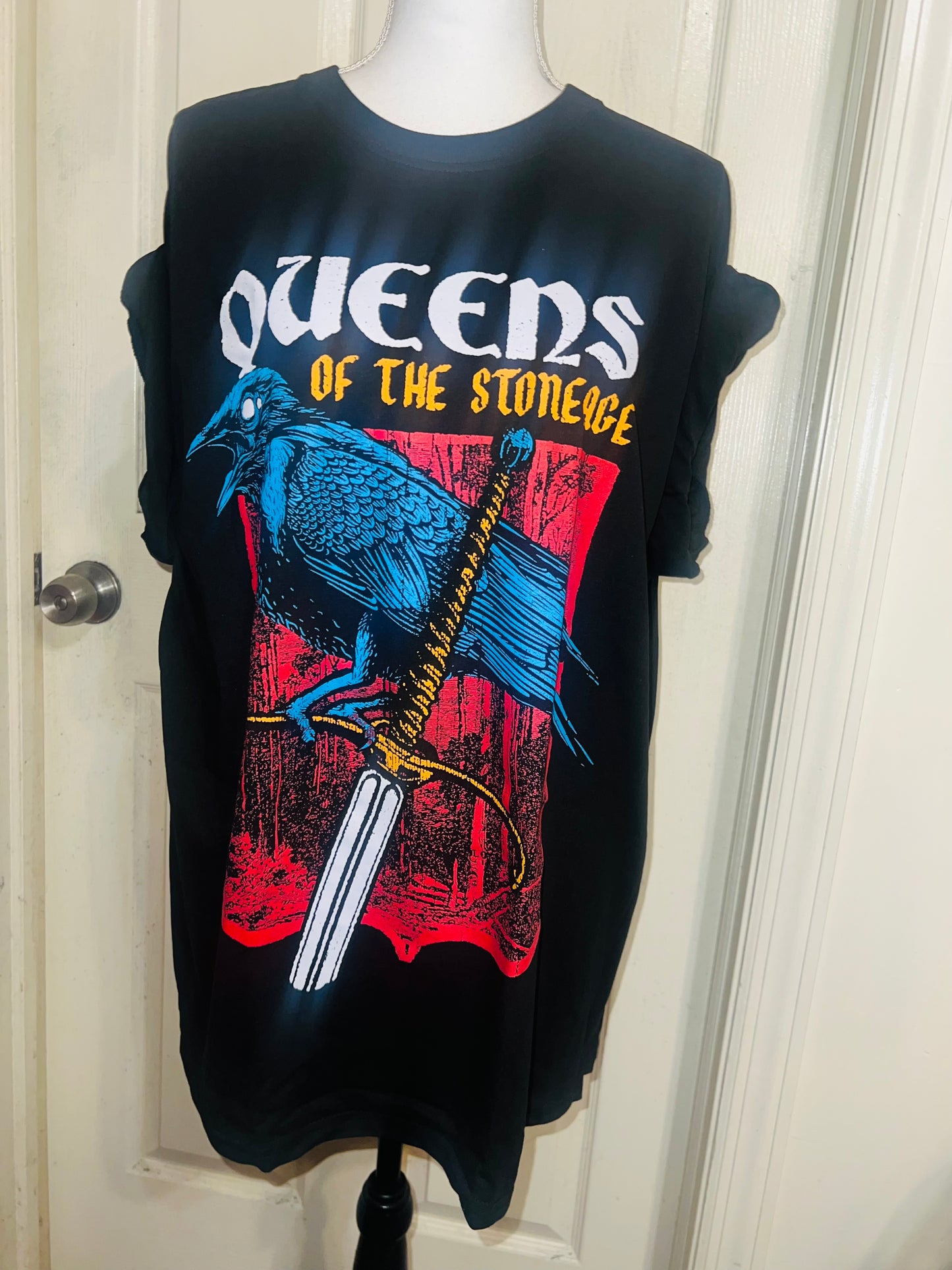 Queens of the Stoneage Oversized Distressed T-Shirt