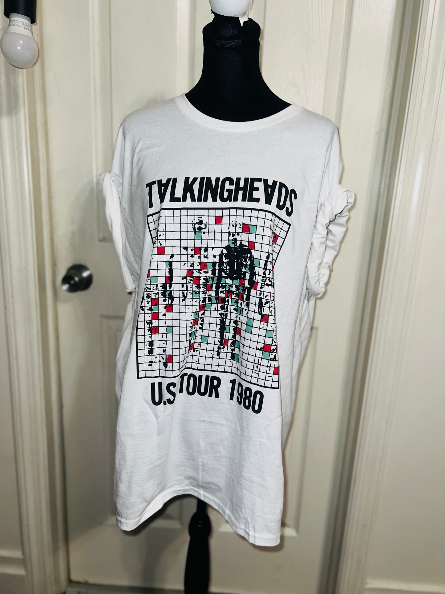 Talking Heads Double Sided Oversized Distressed Tee