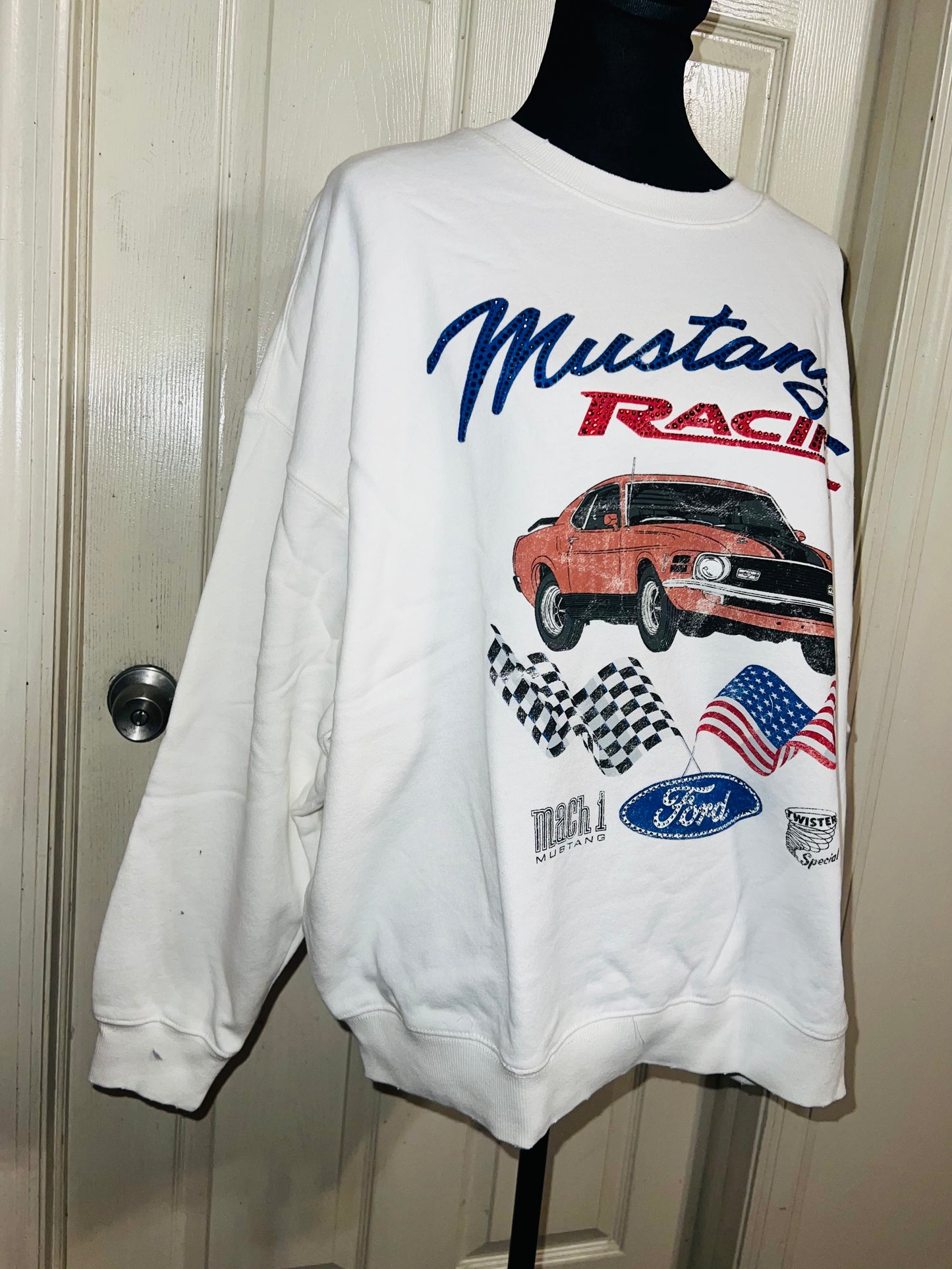 Ford Mustang Oversized Distressed Sweatshirt