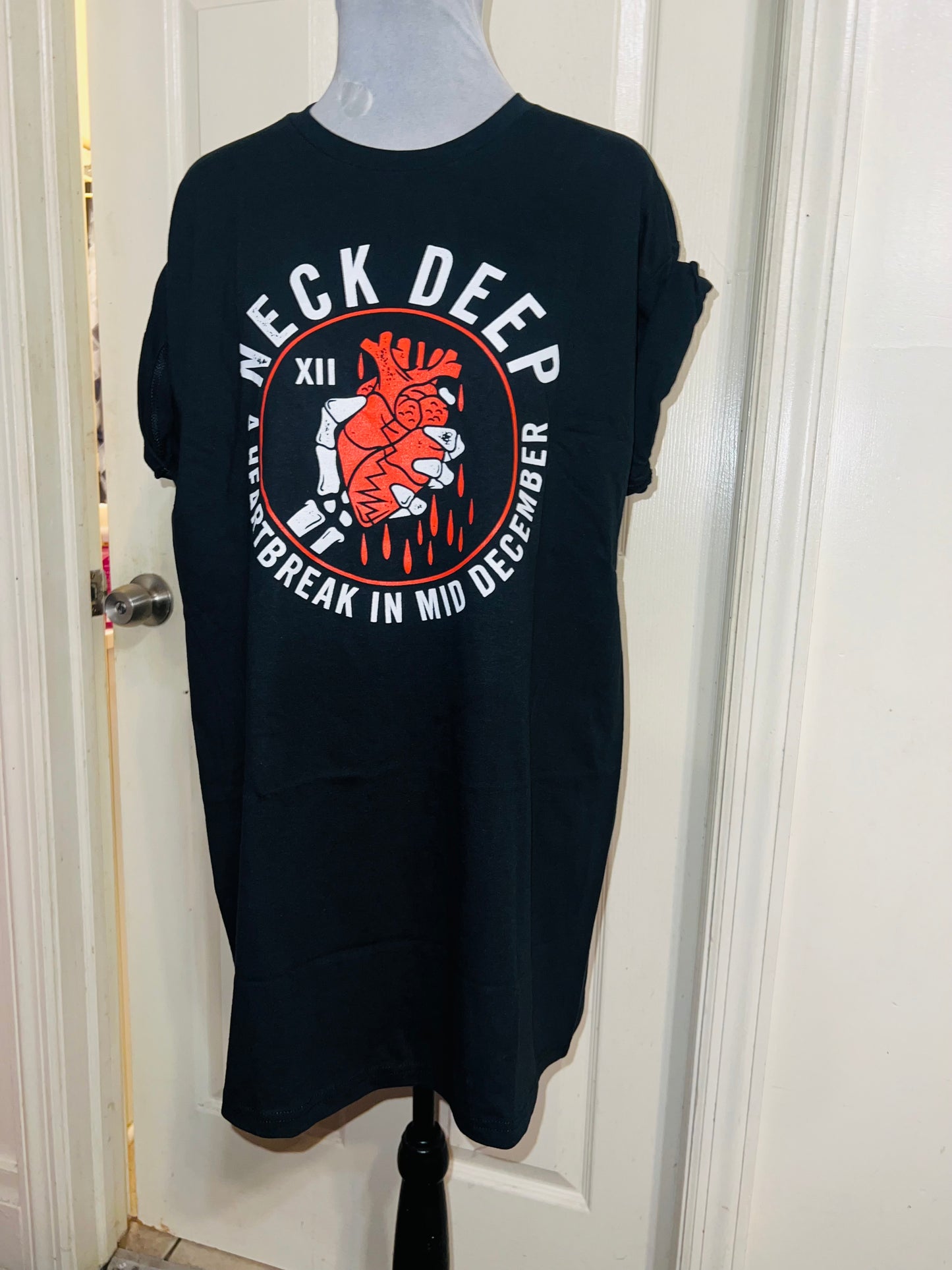 Neck Deep Oversized Distressed Tee