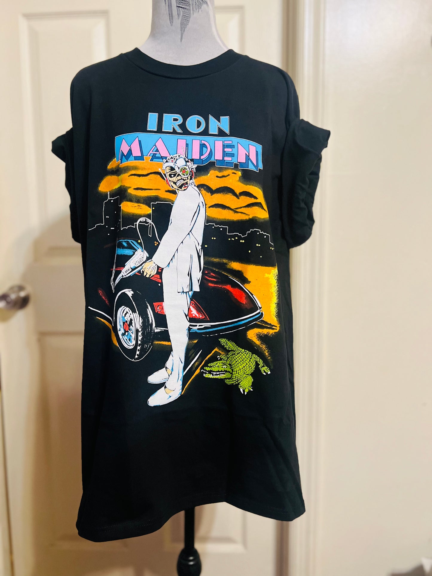 Iron Maiden Double Sided Oversized Distressed Tee