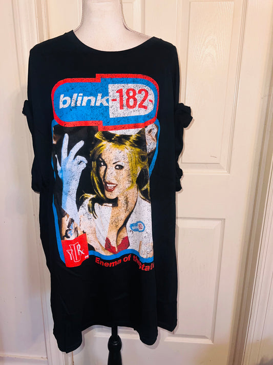 Blink 182 Double Sided Oversized Distressed Tee