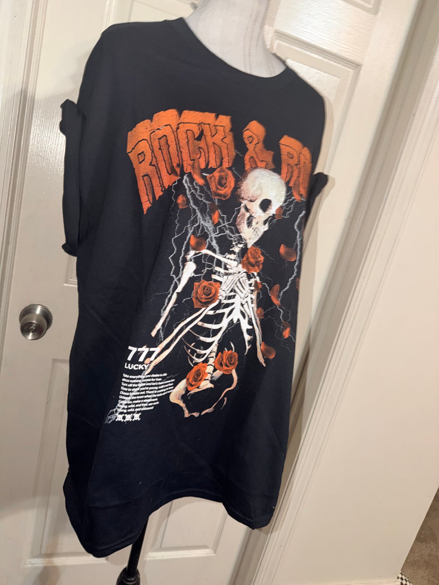 Rock n’ Roll Graphic Oversized Distressed Tee