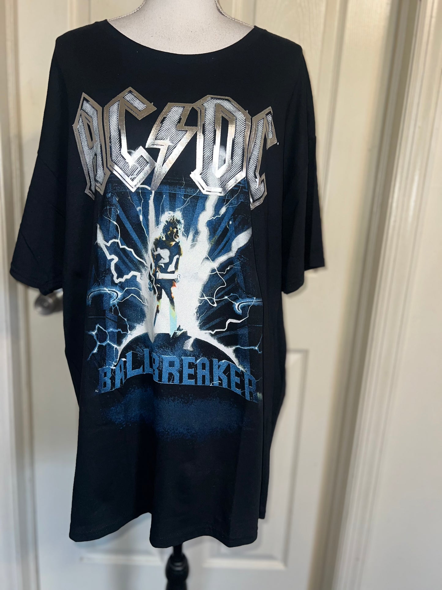 AC/DC Double Sided Oversized Distressed Tee