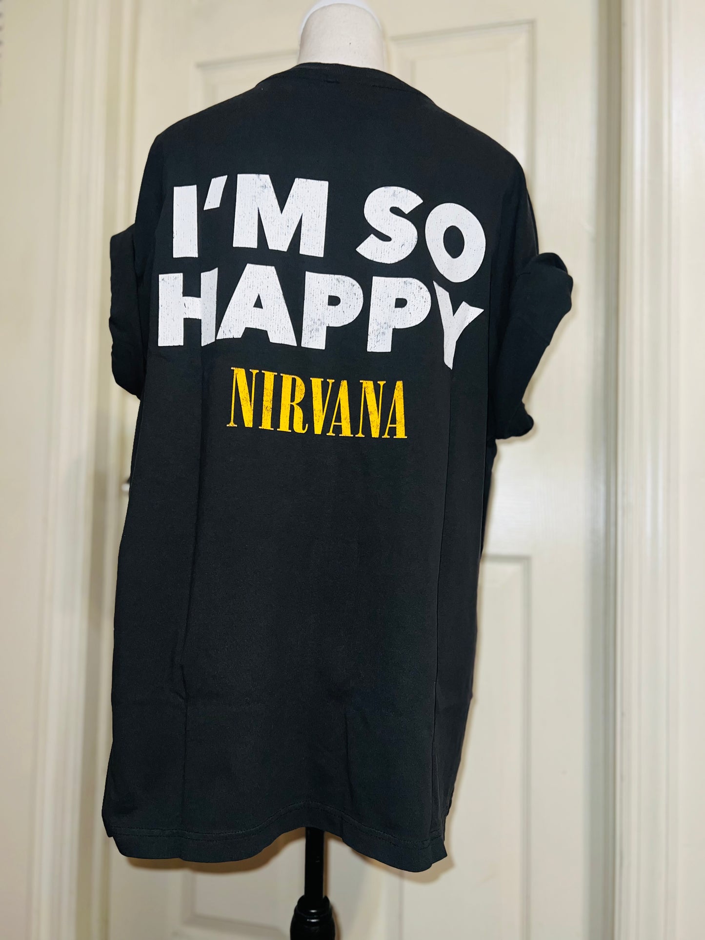 Nirvana Double Sided Oversized Distressed Tee