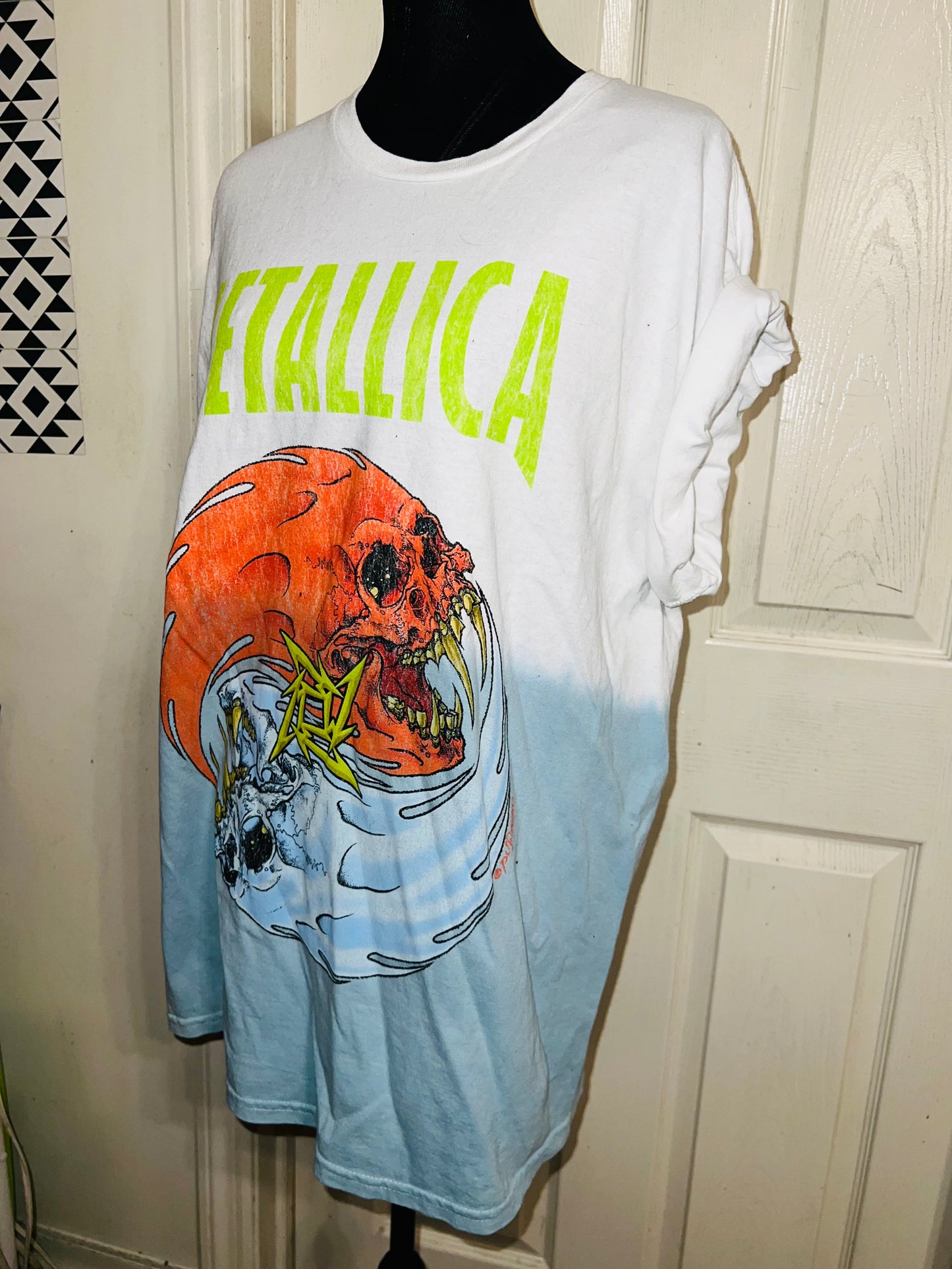 Metallica Tie Die Oversized Distressed Tee