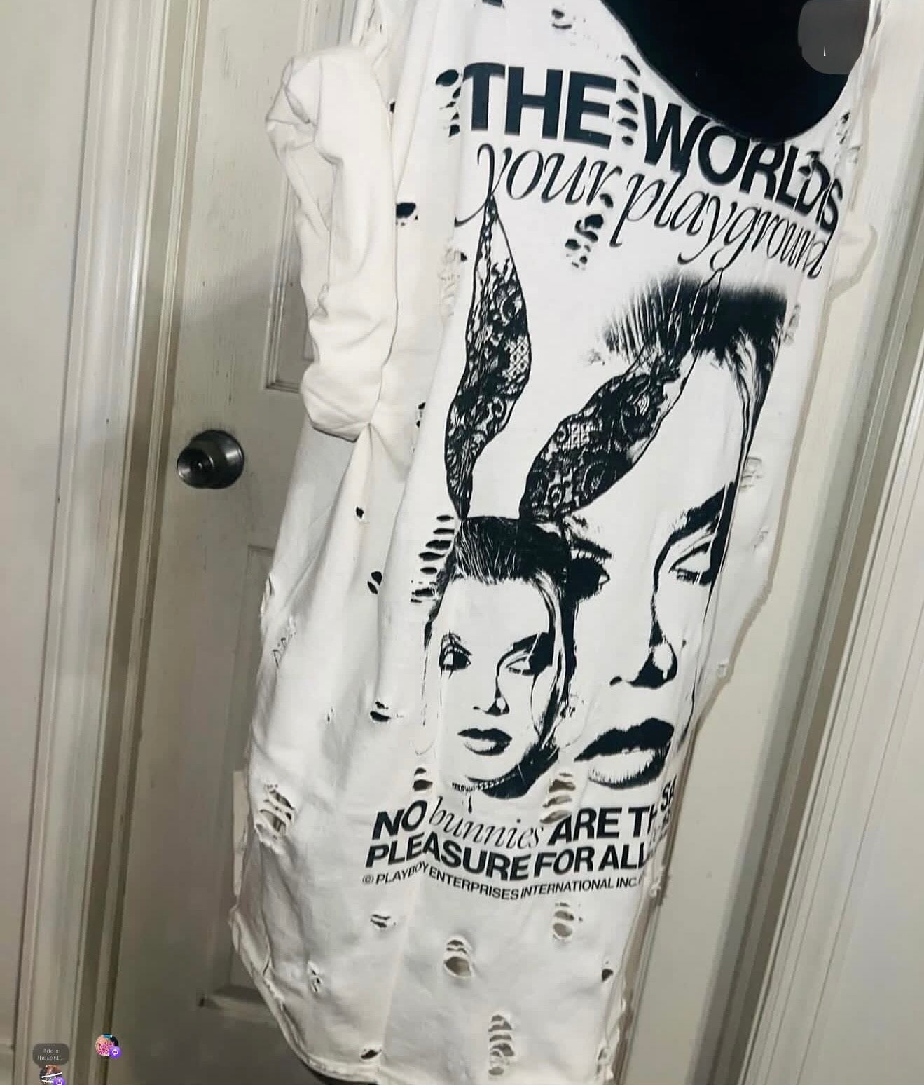 Playboy Double Sided Oversized Distressed Tee