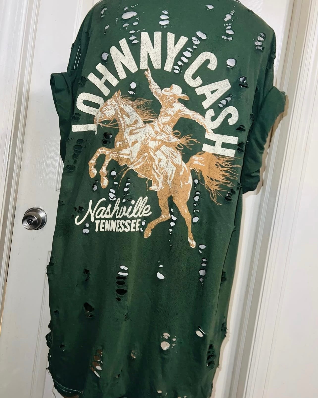 Johnny Cash Double Sided Oversized Diatressed Tee