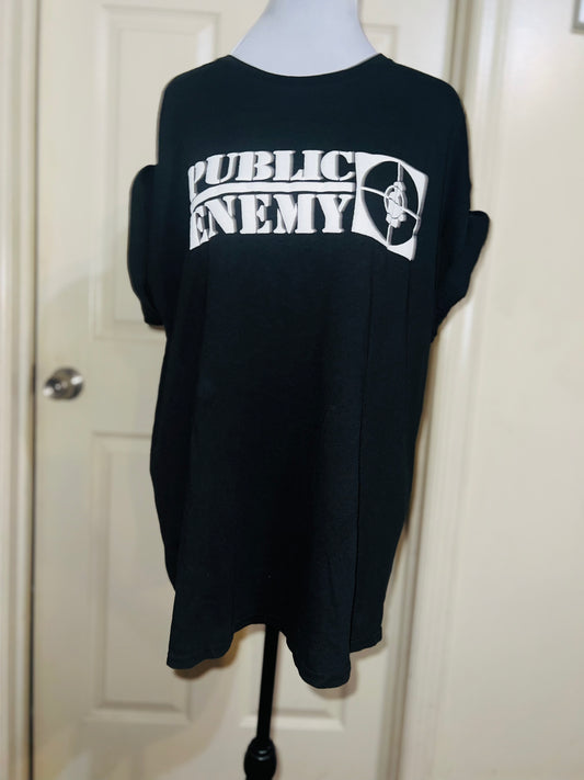 Public Enemy Oversized Double Sided Distressed Tee