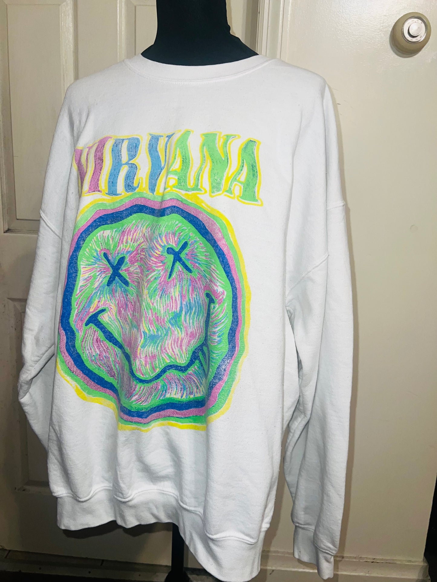 Nirvana Oversized Distressed Sweatshirt