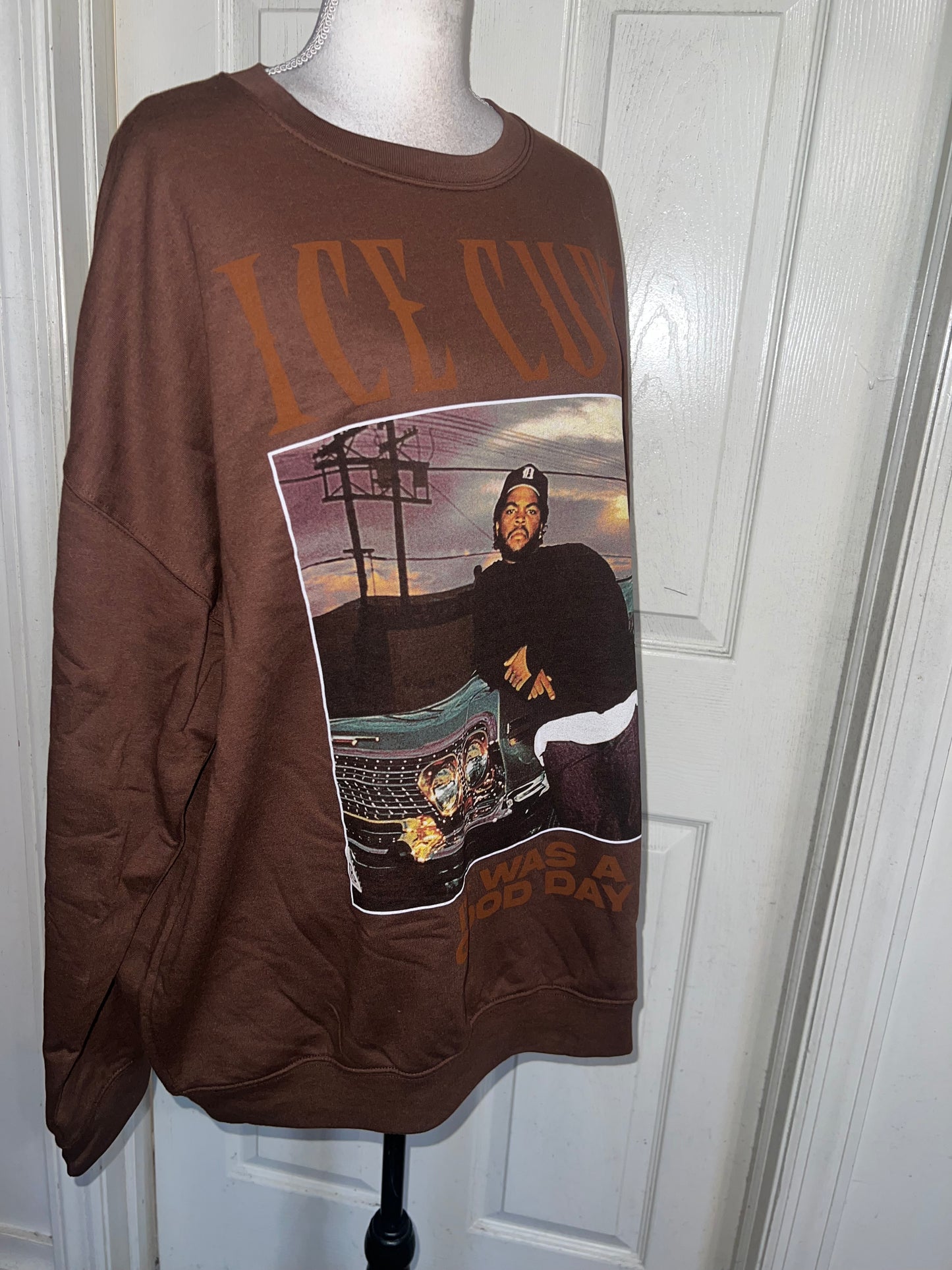 Ice Cube Oversized Distressed Sweatshirt