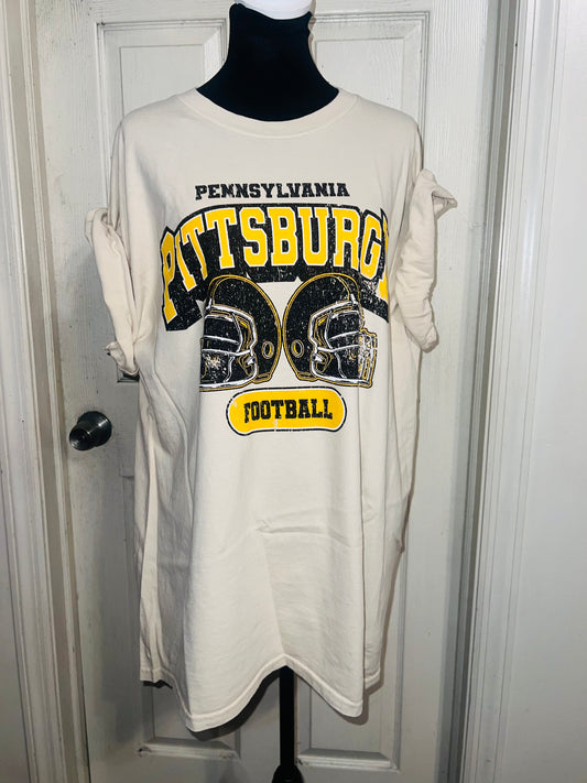 Pittsburgh Steelers Oversized Distressed Tee