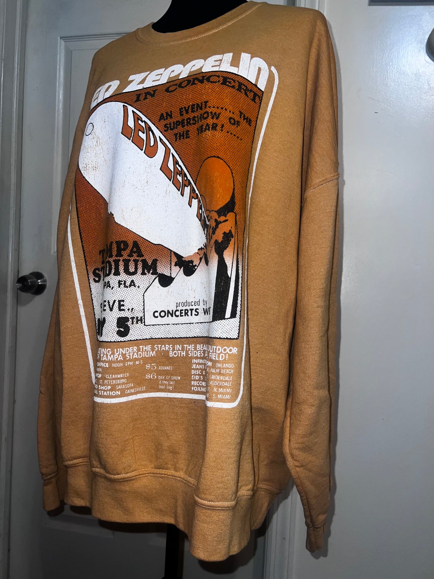 Led Zeppelin Oversized Distressed Sweatshirt