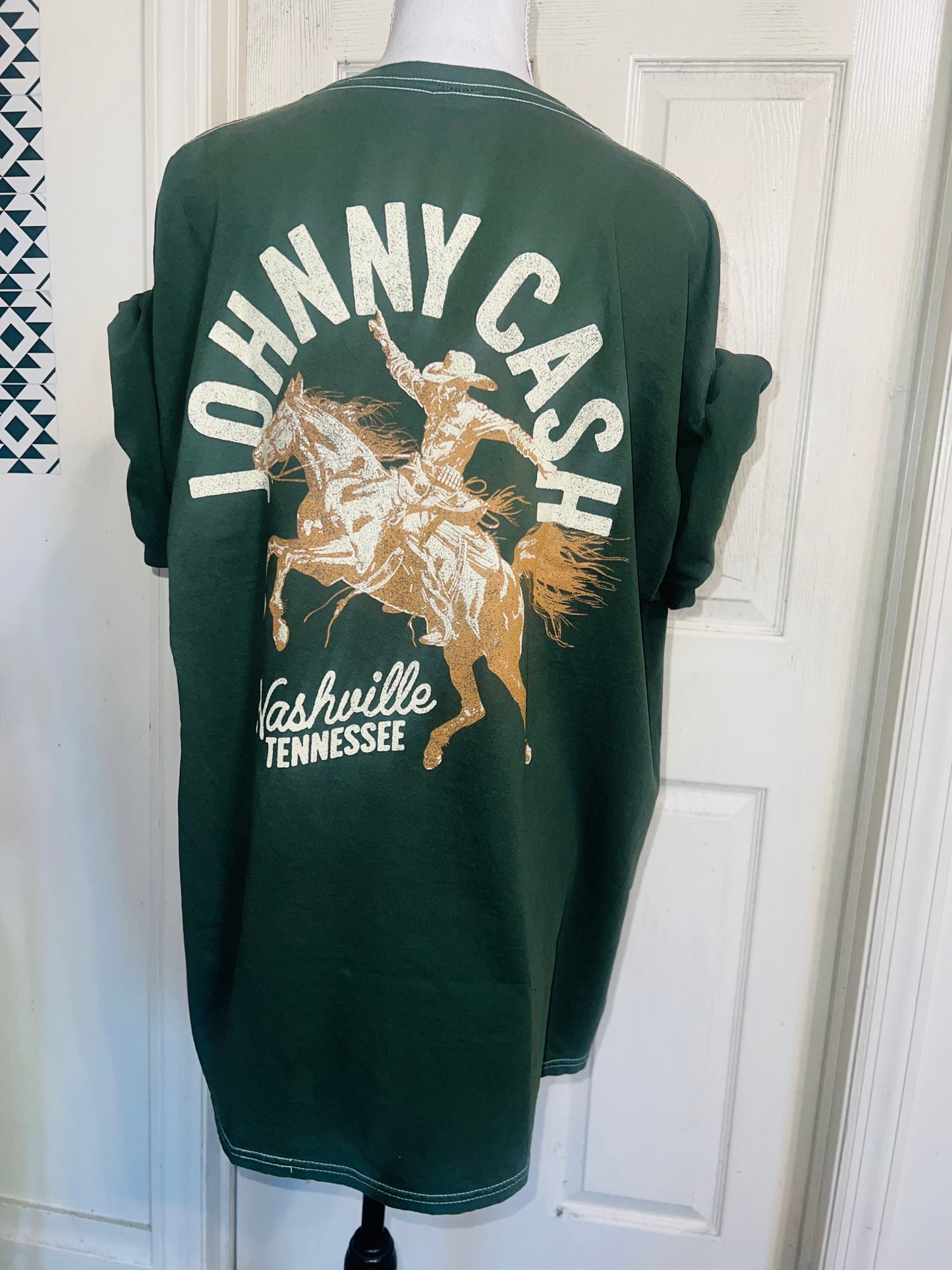 Johnny Cash Double Sided Oversized Diatressed Tee
