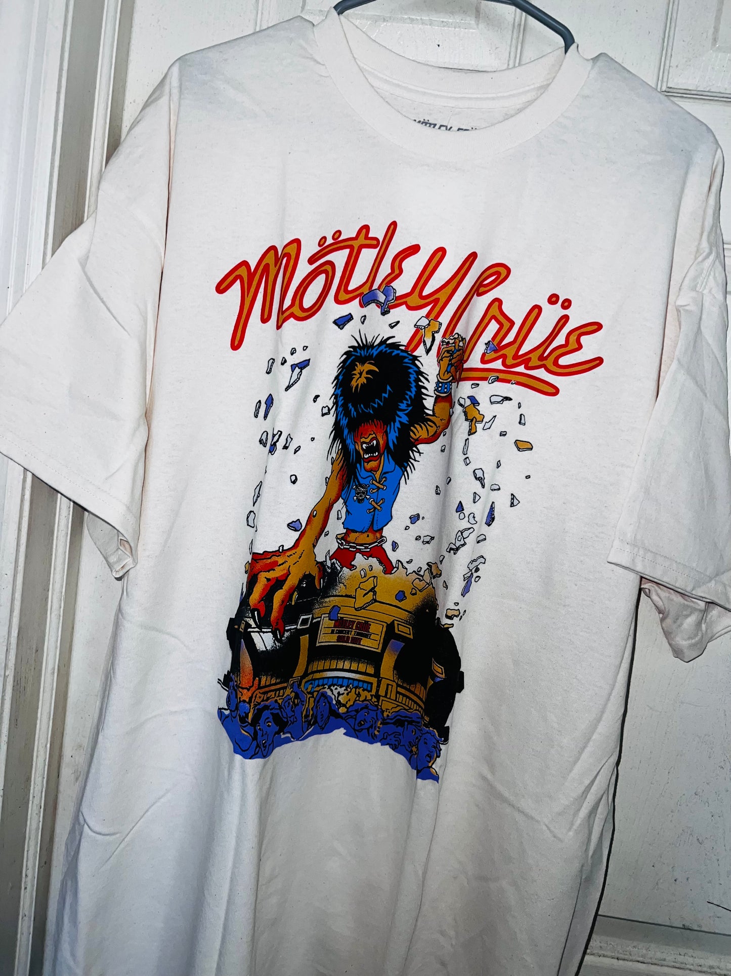 Motley Crue Tour Double Sided  Oversized Distressed Tee