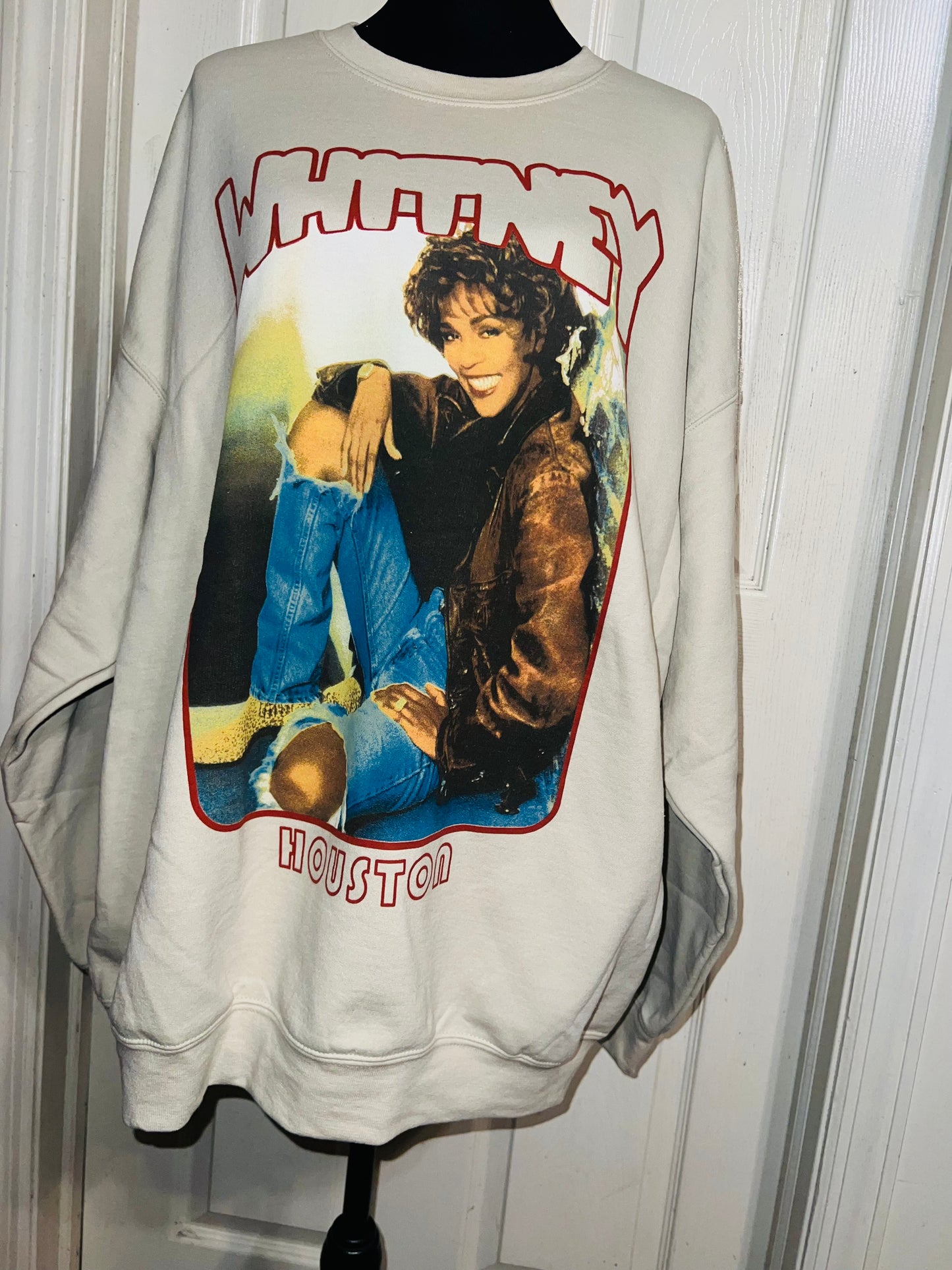 Whitney Houston Oversized Distressed Sweatshirt