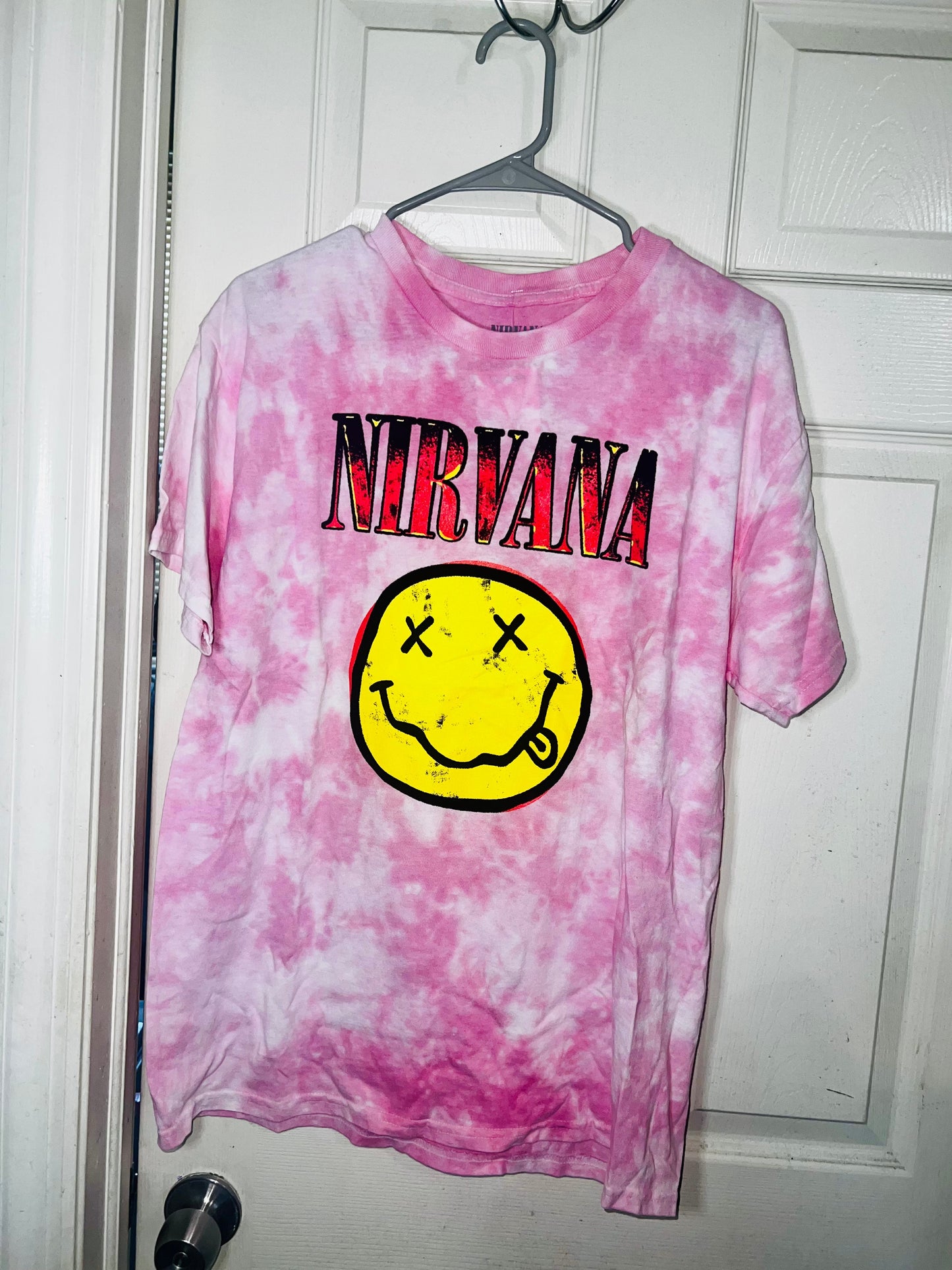 Nirvana Tie Dye Oversized Distressed Tee