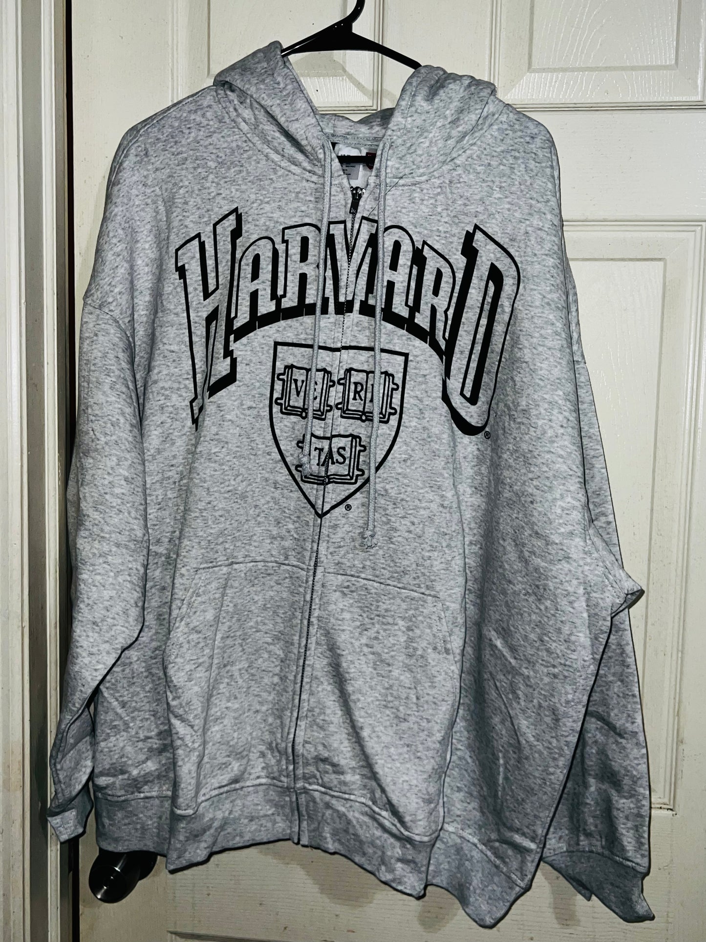 Harvard Oversized Zip Up Sweatshirt