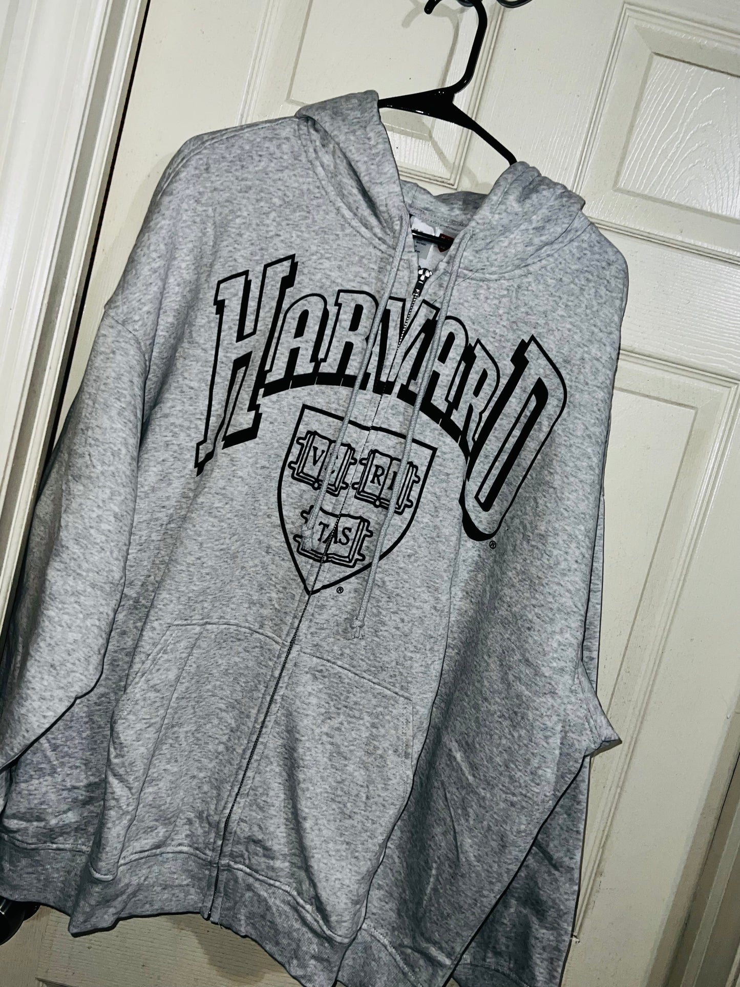 Harvard Oversized Zip Up Sweatshirt